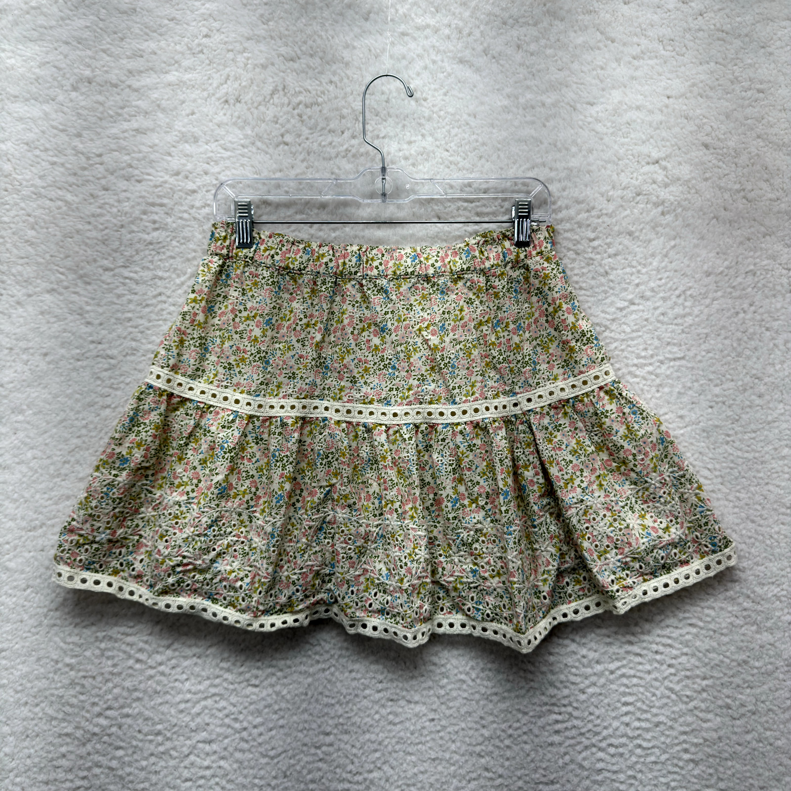 Y2K Vintage Mini Skirt Medium Ditsy Floral Coquette Prairie Cottagecore Fairy