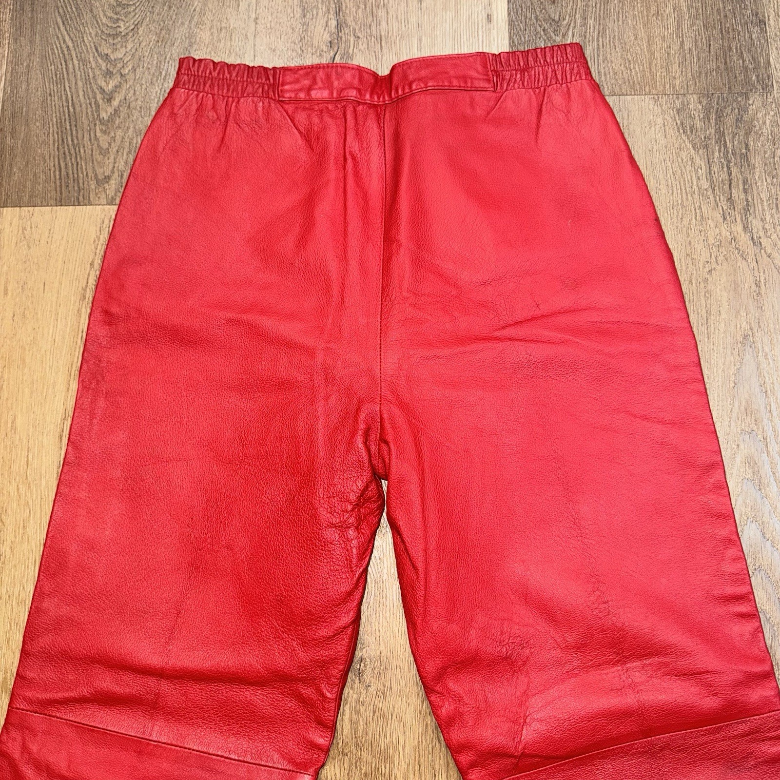 Vintage Leather Pants Womens 10 Red 1980s Rocker Grunge New Wave 80s 30 x 29