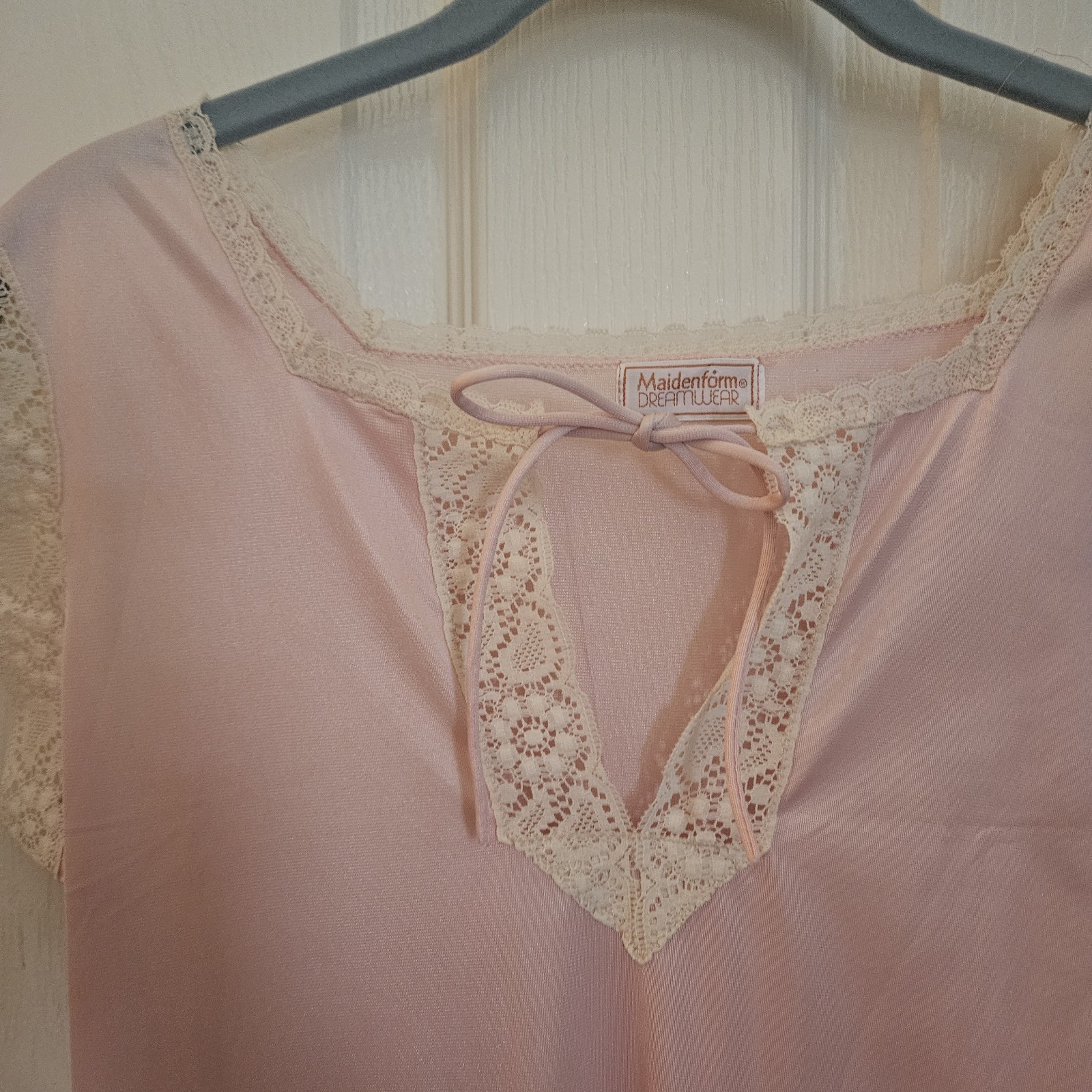 Vtg Lingerie MAIDENFORM DREAMWEAR Dusty Rose Pink Sm Med NIGHT GOWN Dress USA