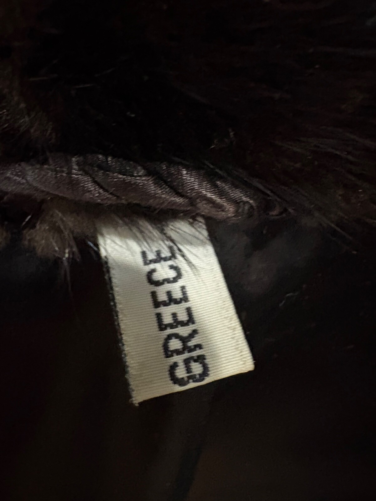 Dark brown/black beaver or mink vintage fur woman’s coat made in greece