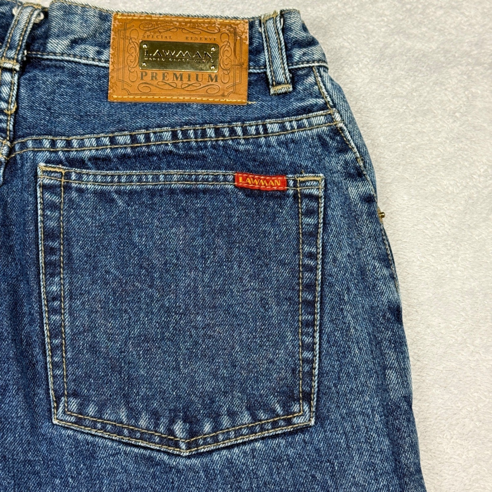 Lawman Denim Jeans Womens 11 Blue High Waisted Straight Leg Vintage 90s Western