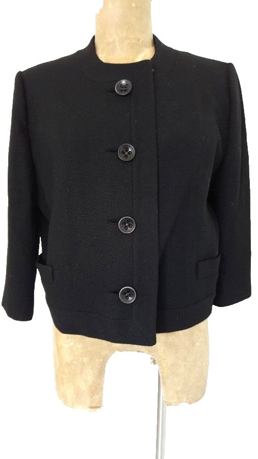 Raphael Weill The White House Wool Coat Size Medium Black Jacket Vintage 30s