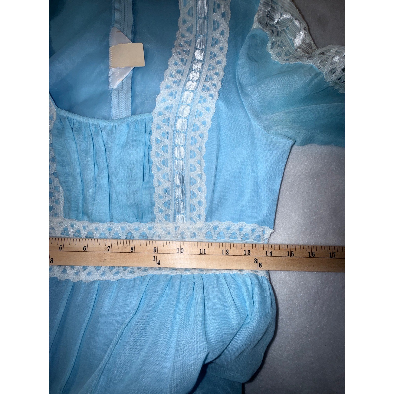 JCPenney Fashions Vintage Maxi Dress Women’s Size 9 Blue Lace Prairie Boho