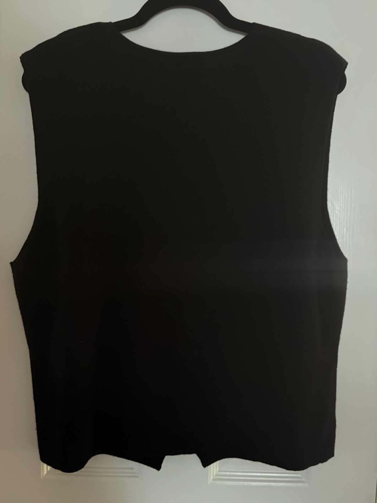 Vtg Koret Black Knit Sweater Vest Womens L Floral Embroidery Beaded Cottage Core