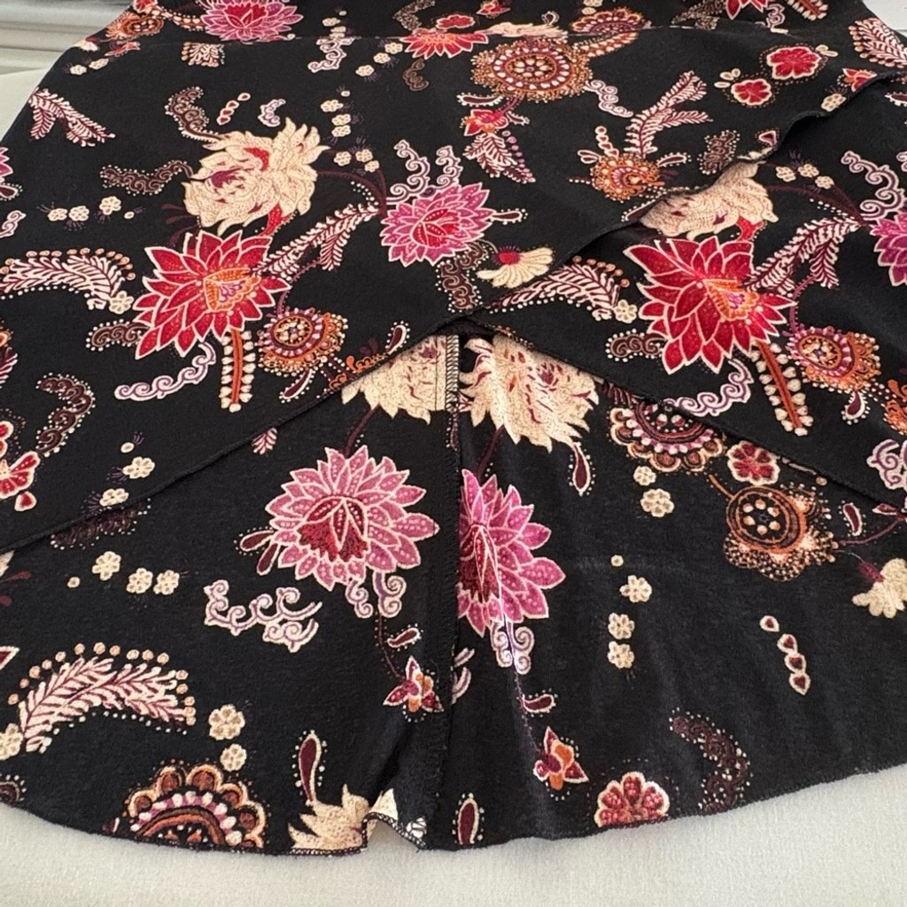 Ruby Rox Babydoll Black Floral Dress Medium Satin High Waist Lace-Up Y2K Fairy