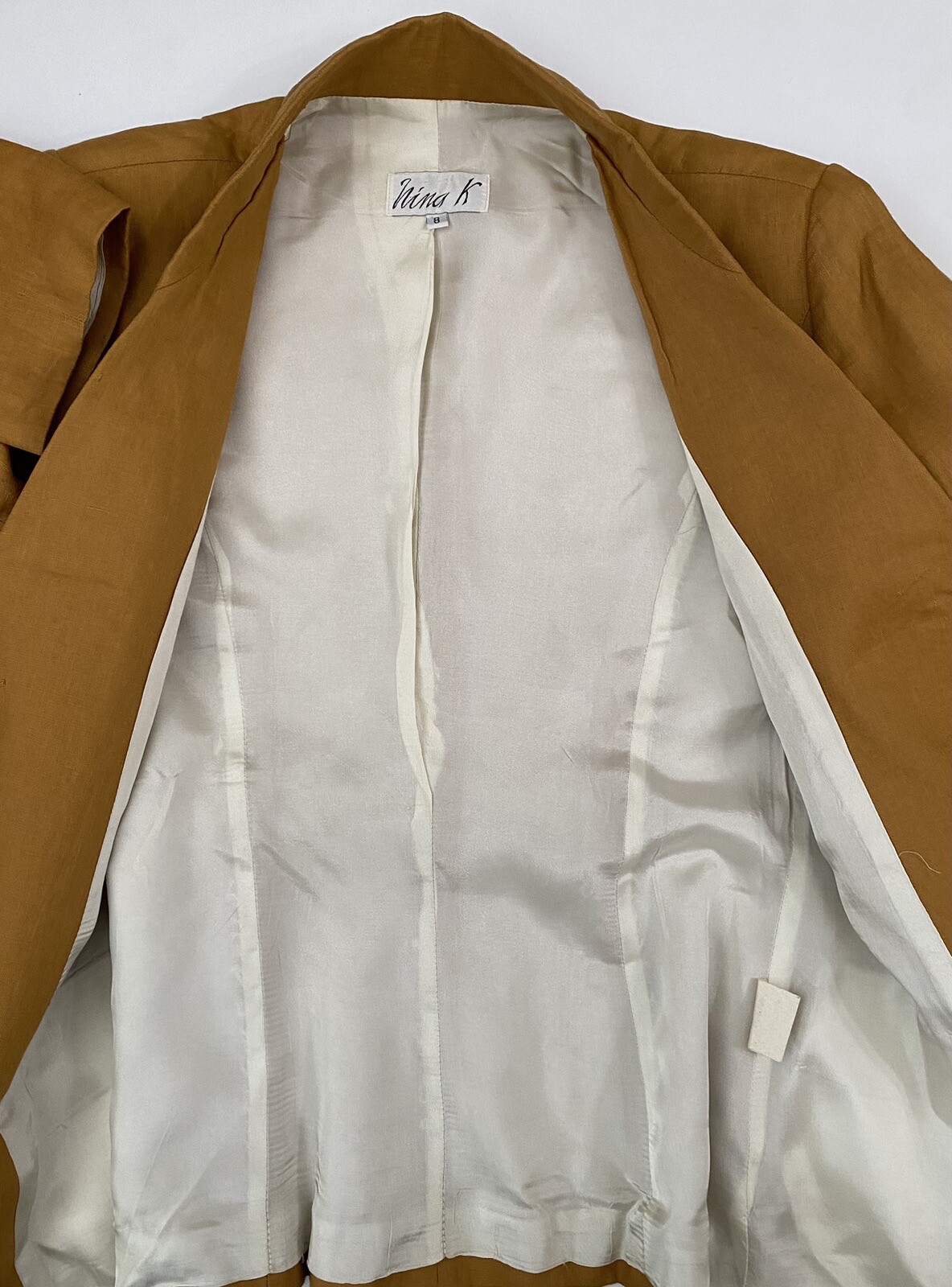 Vintage Nina K Linen Two Piece Skirt Suit Label Size 8 See Measurements
