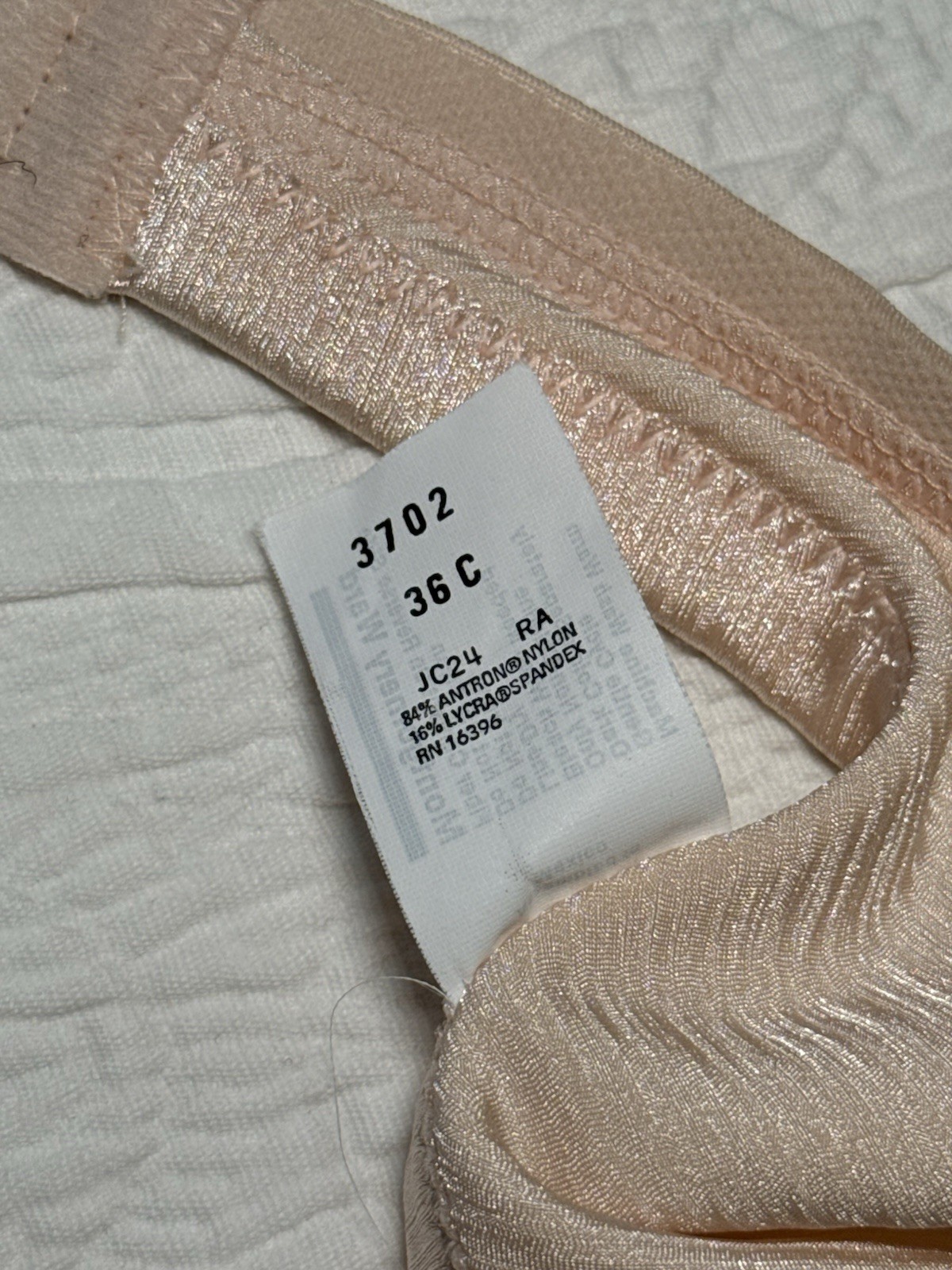 Vintage Montgomery Ward Size 36C Bra Shiny Satin Wireless NWOT