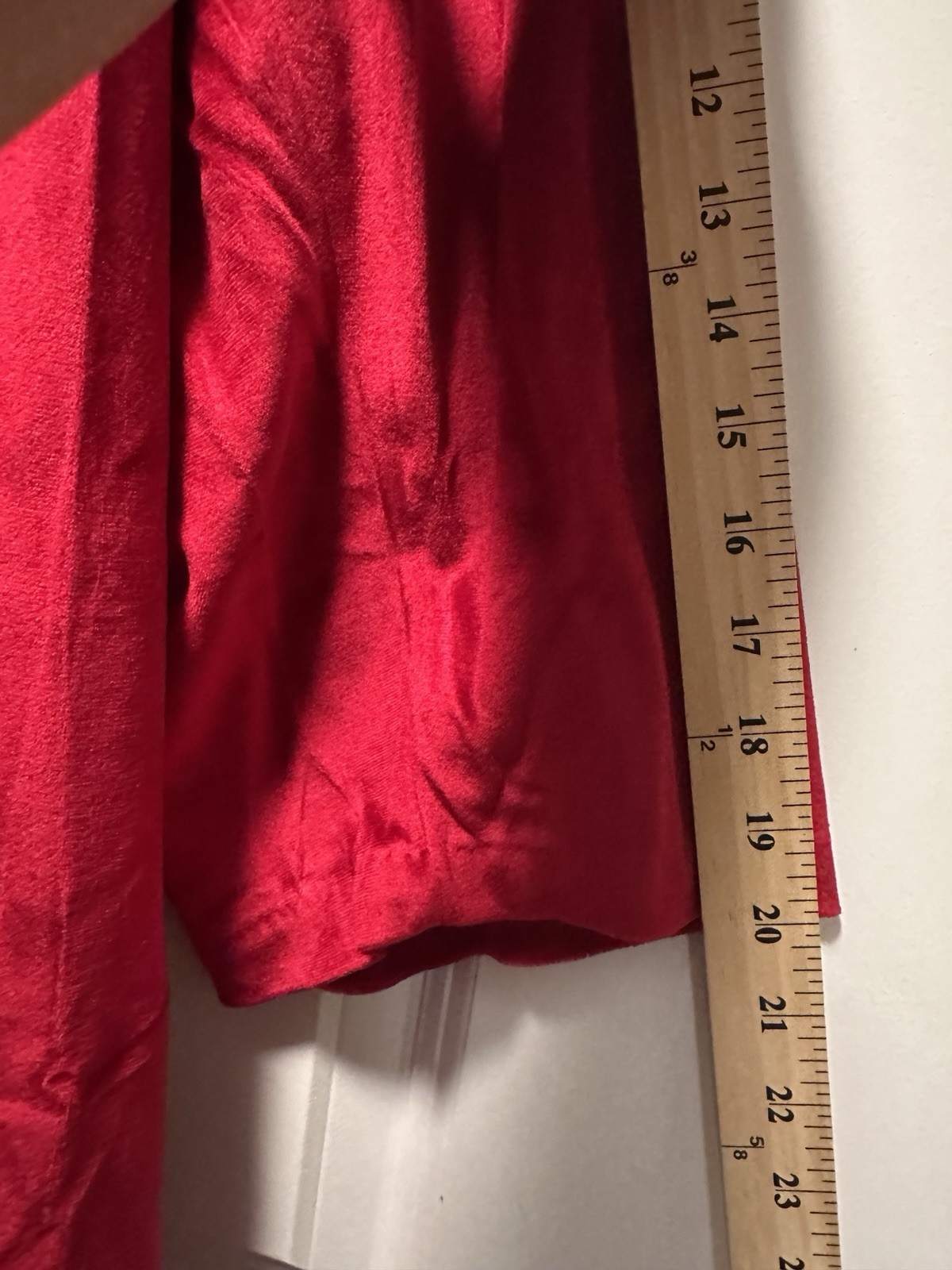 Vtg Brandywine Red Velvet Velour 1/2 Zip Robe Victorian House Coat, Large 1970s