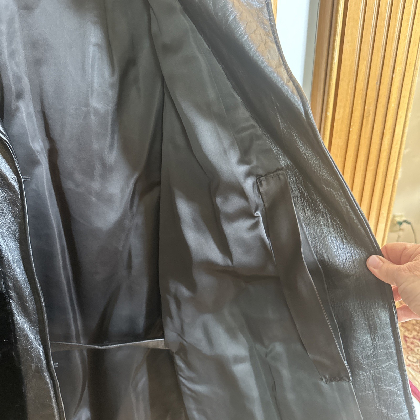 Vintage Sheared Black Mink And Leather Coat