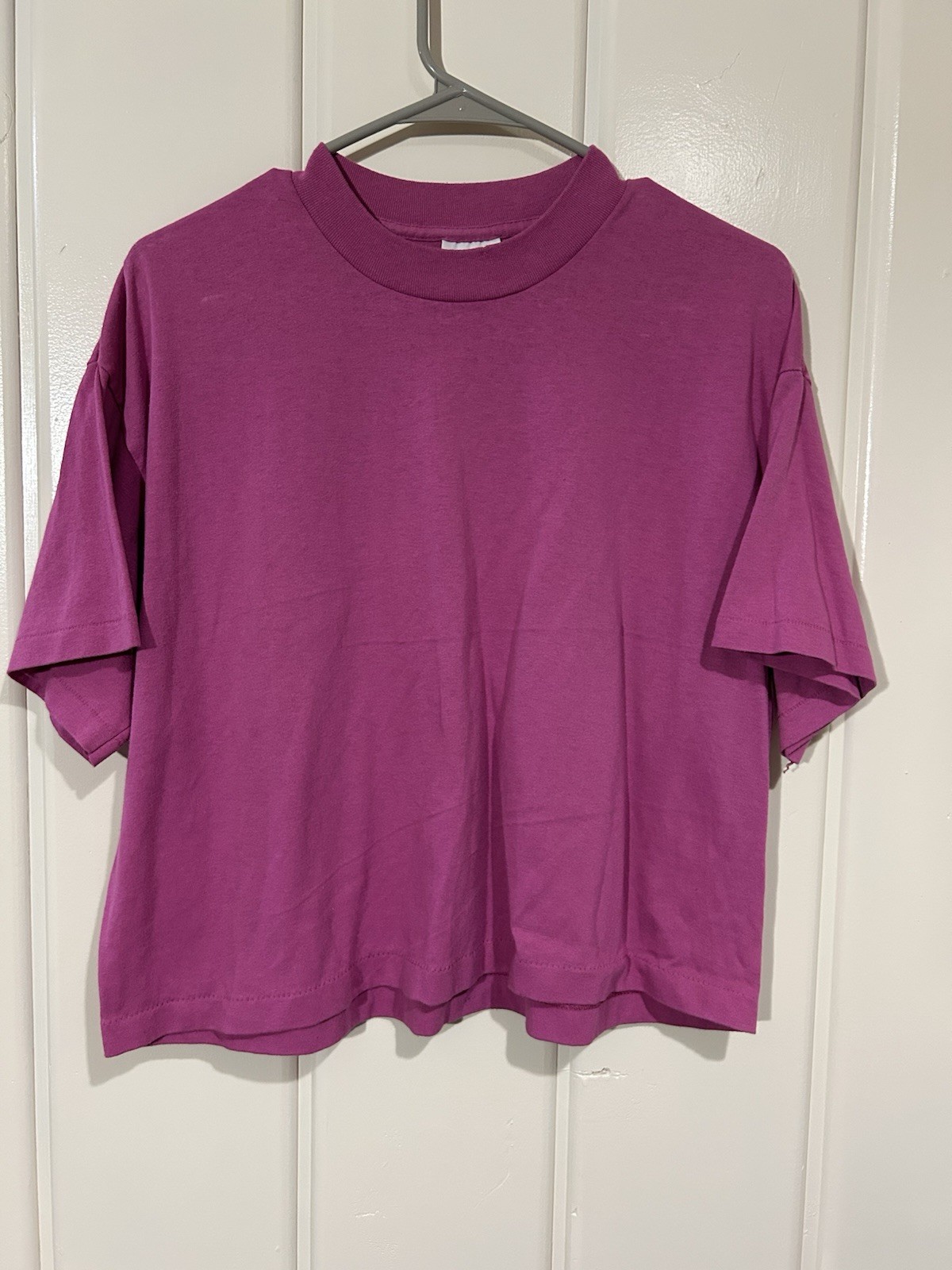 Vintage Single Stitch Pink Crop Top T Shirt One Size XL