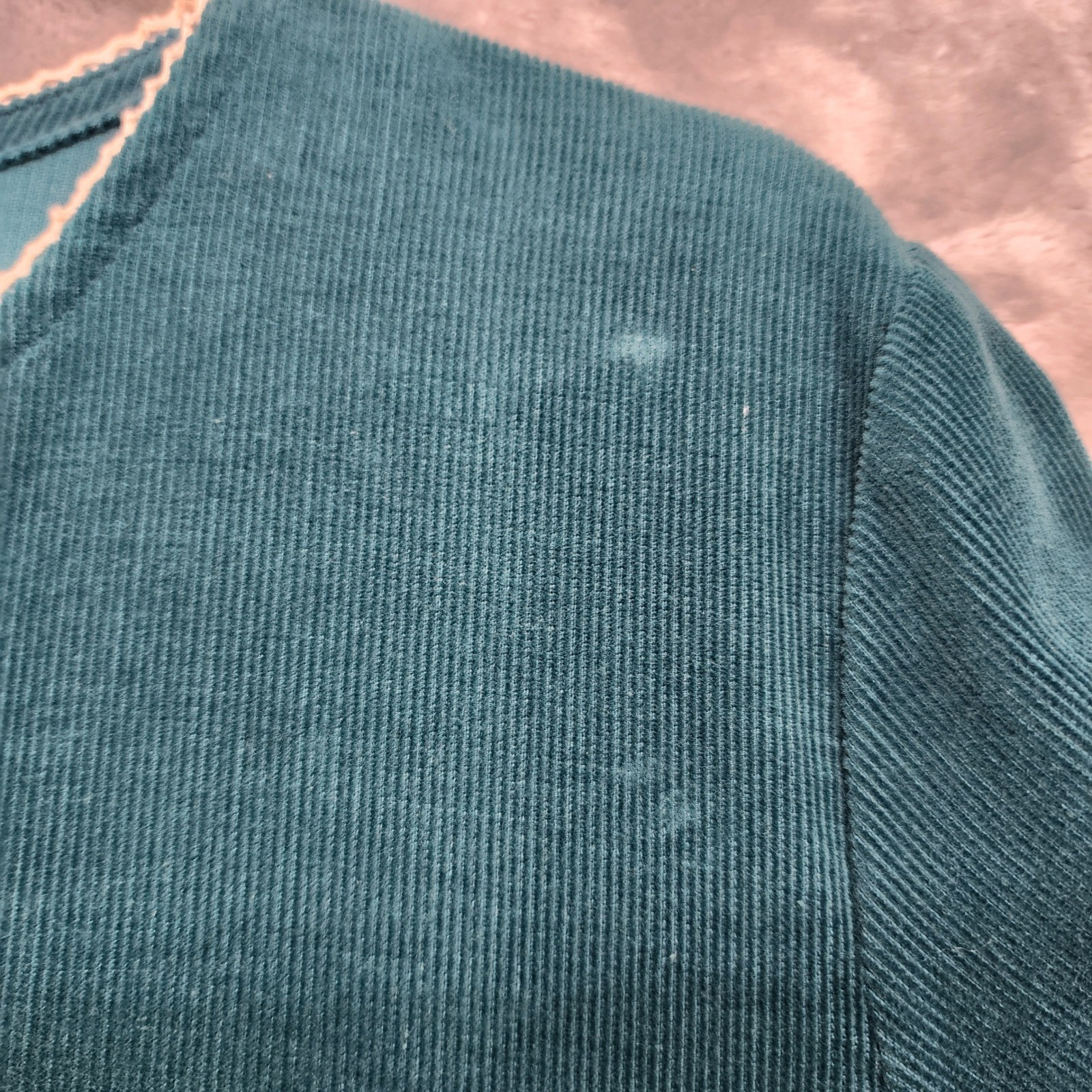 Vintage JG Hook Dress Women 10 Teal Green Corduroy Button Front/Back Midi Preppy