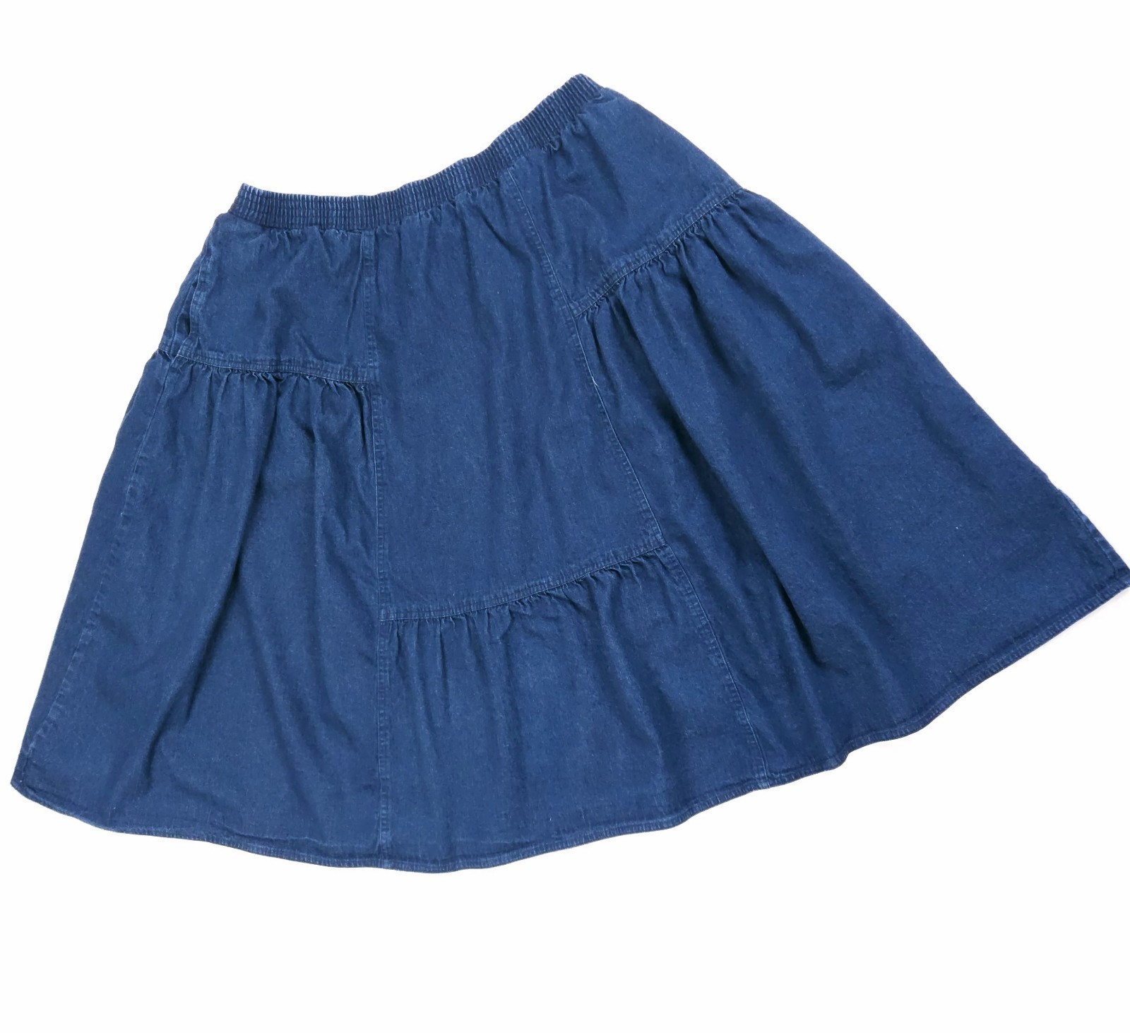 Sasson Vintage Dark Wash Blue Denim Prairie Skirt Women’s 36 XL