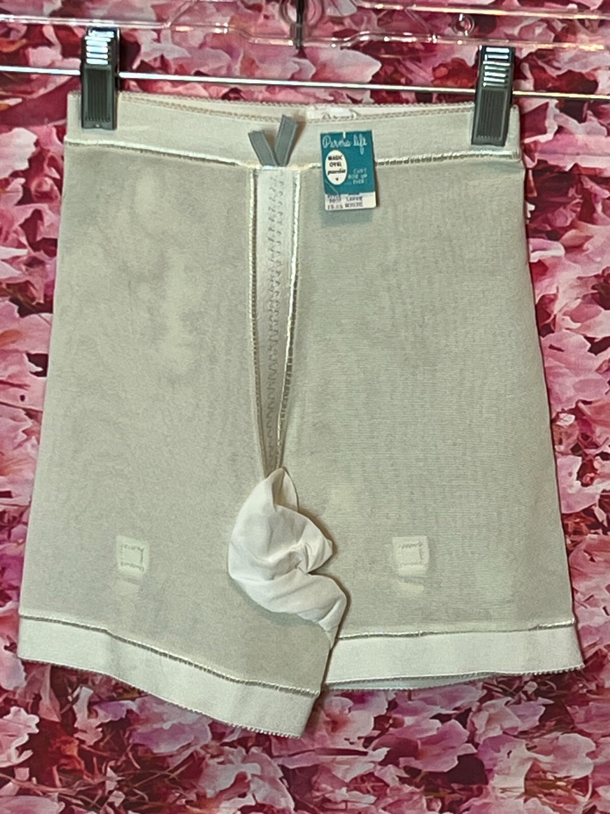Vtg Girdle Large White Metal Garter Magic Perma Lift