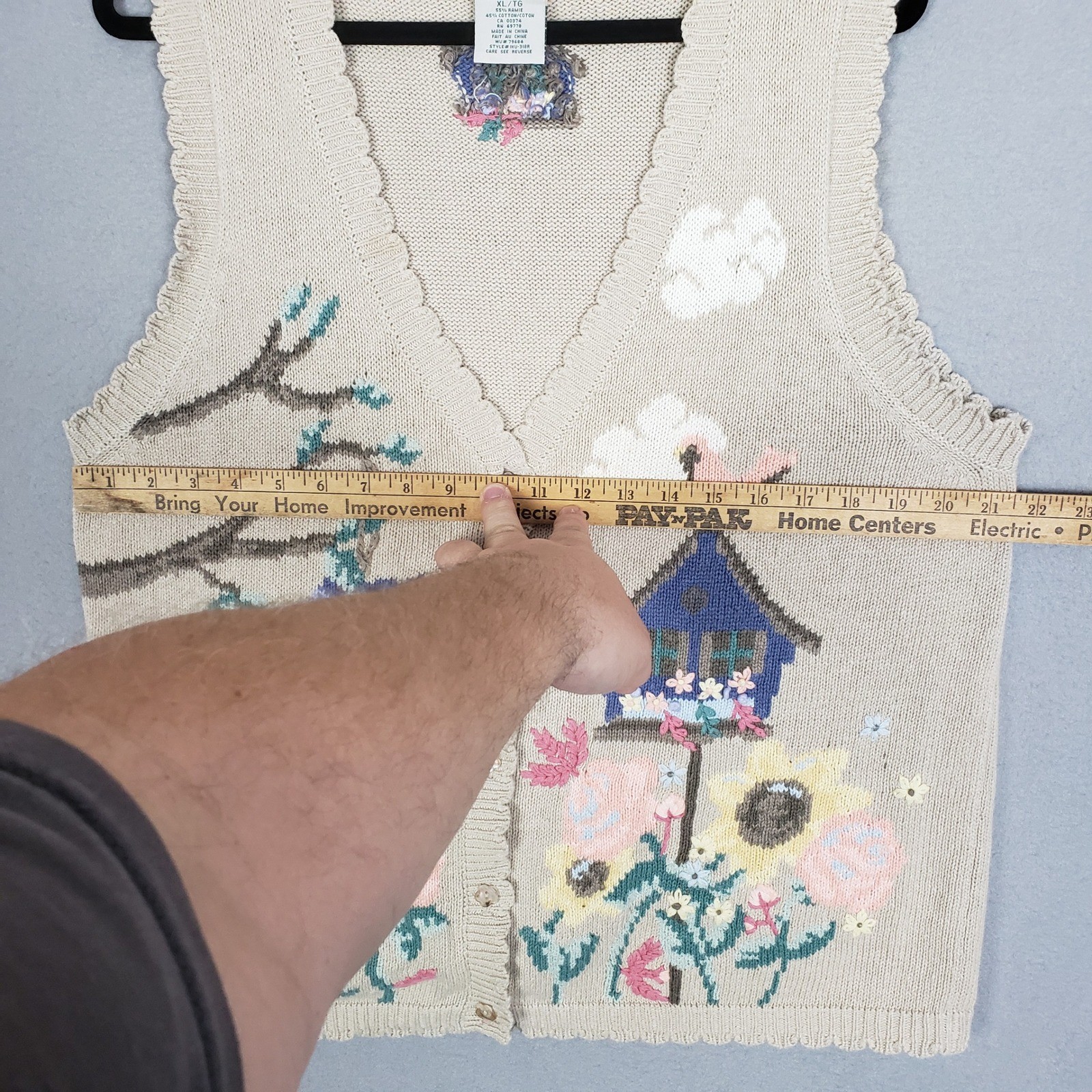 Vintage Northern Reflections XL Sweater Vest Birdhouse Grannycore Shabby Chic