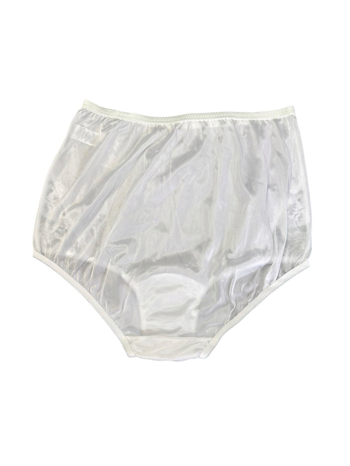 Vintage Vanity Fair Nylon White Panties Lace Detail Size 7 New With Tags