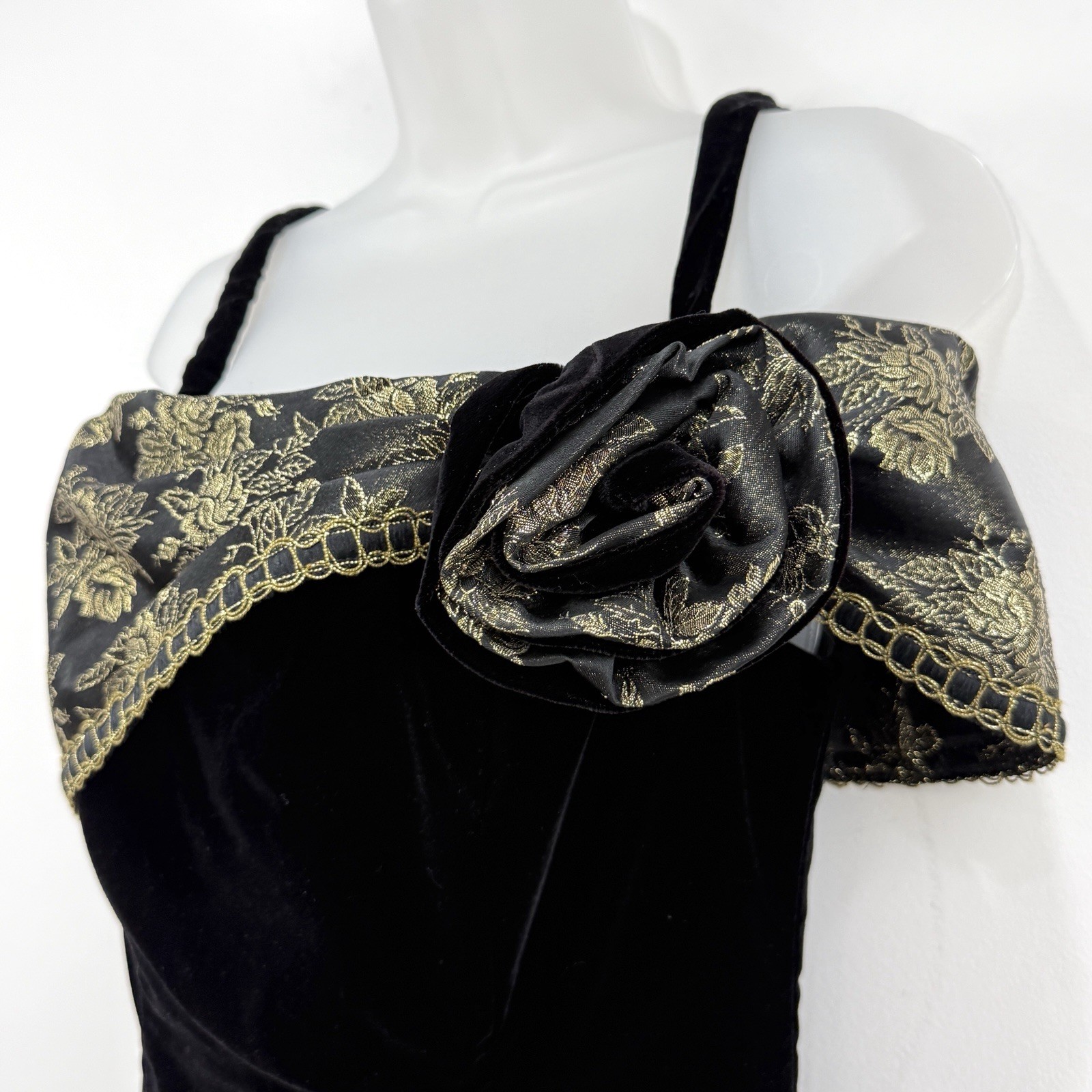 VTG 80s Cachet By Bari Protas Dress Women’s XS Whimsigoth Gatsby Gala Velvet USA