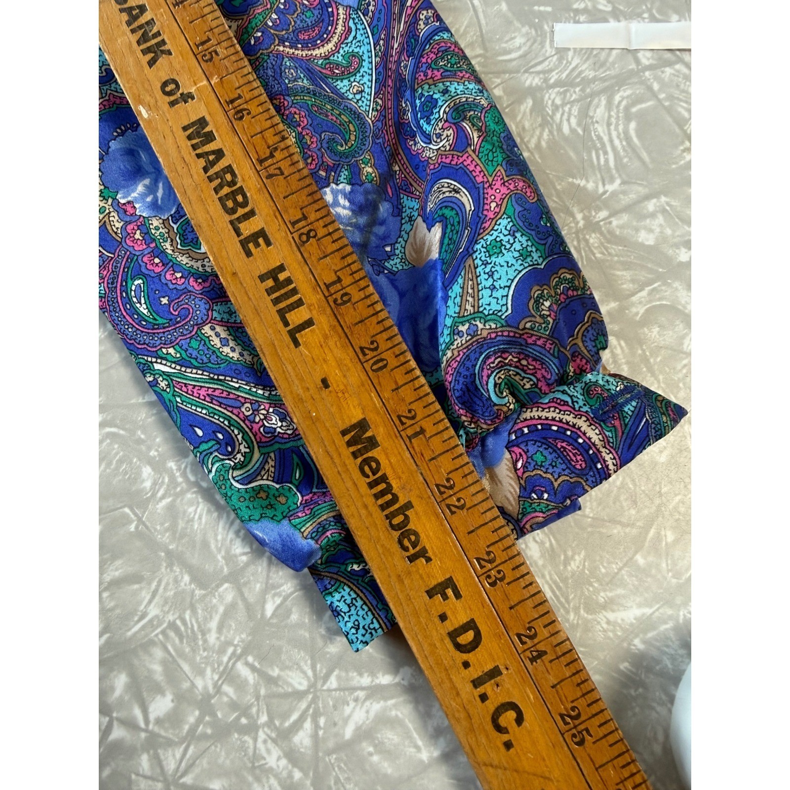 Vintage Lady Carol of New York Blue Paisley Floral Shift Dress Size 12 Retro