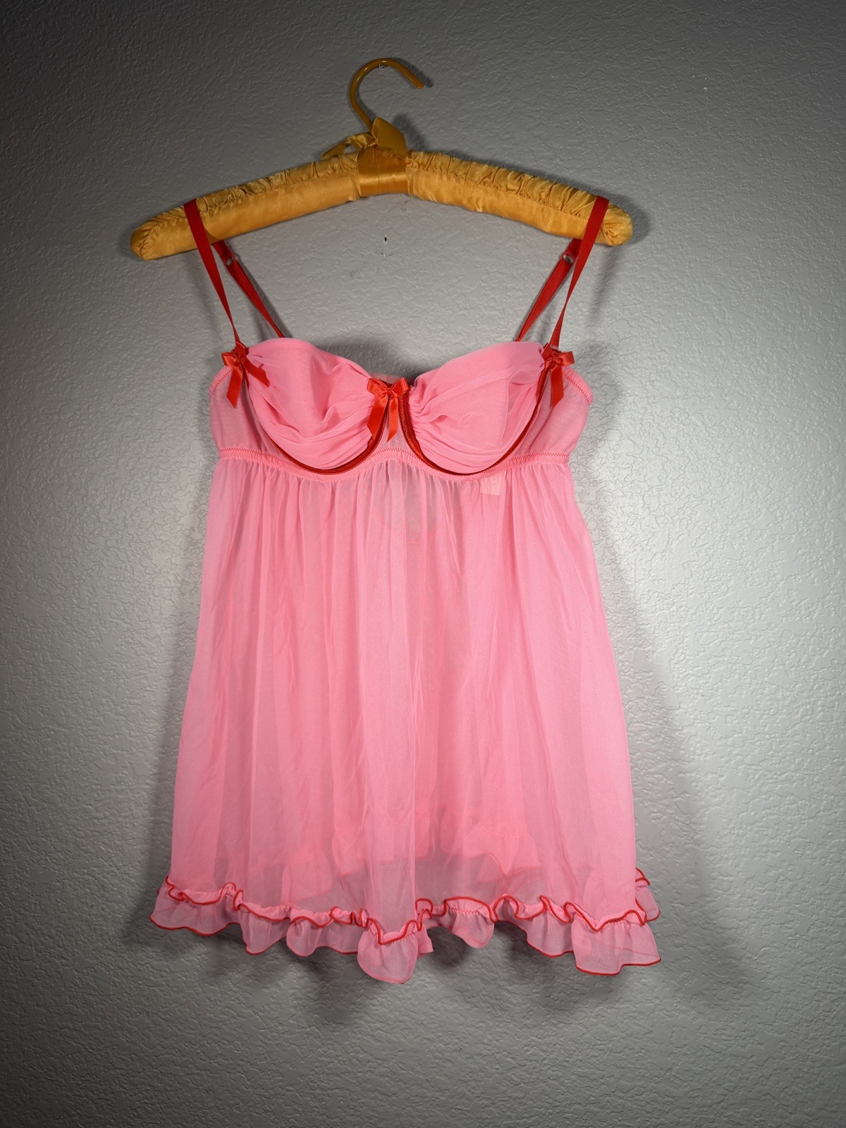 NWT! Vintage Victoria’s Secret Sexy Little Things Babydoll Lingerie 34B Pink