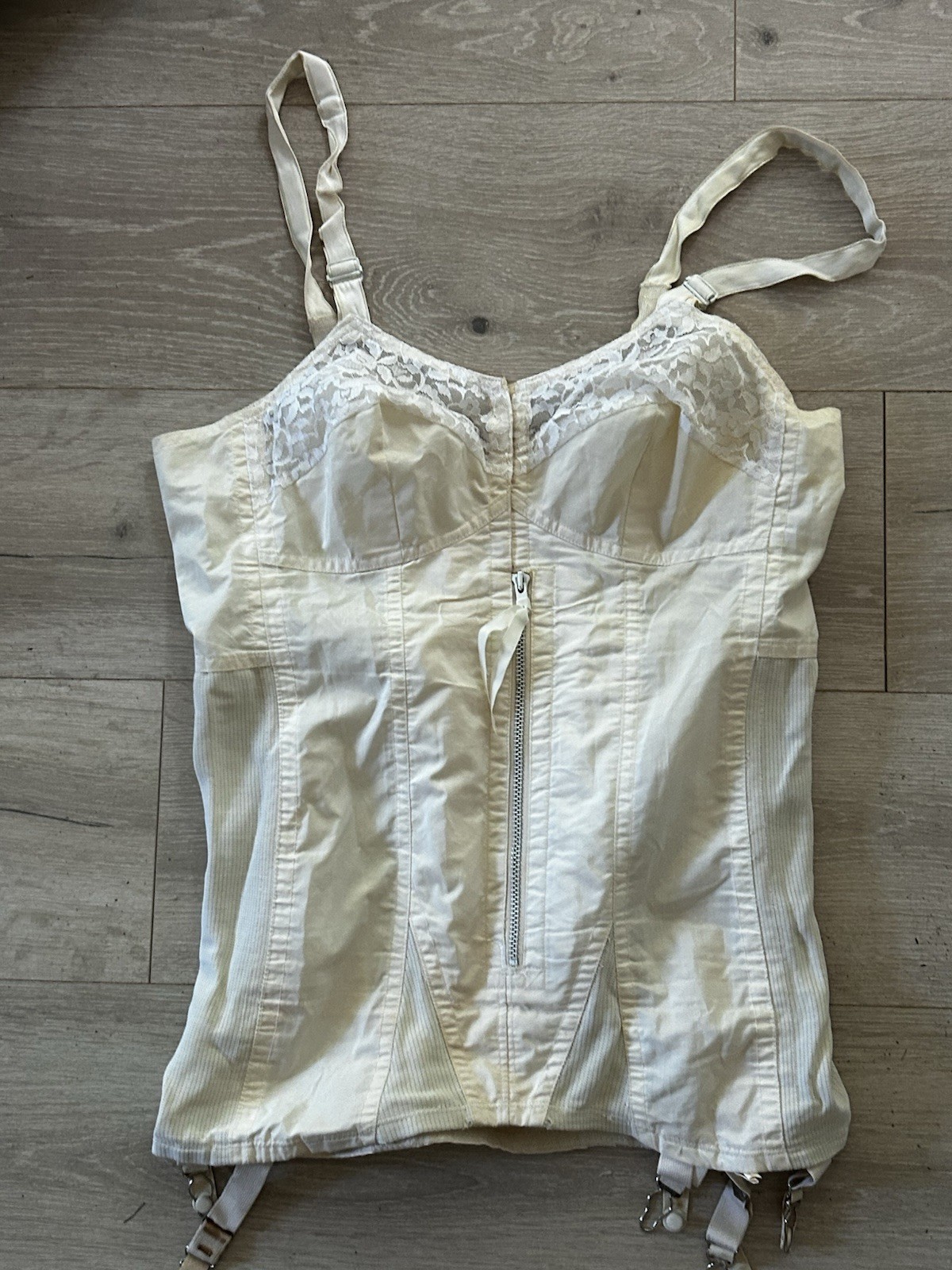 Vintage Sears Nuback Corsette Girdle Open Bottom Size 38 Garters Warners