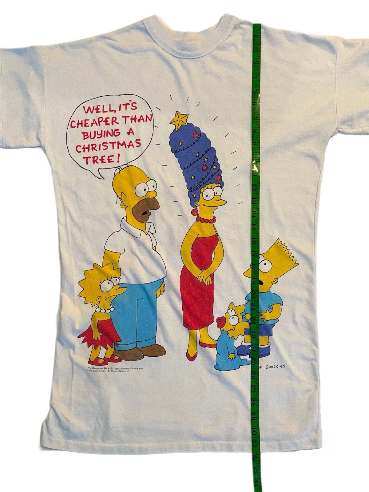 Vintage 1990 SINGLE STITCH The Simpsons Flirts Christmas Graphic T Shirt RARE