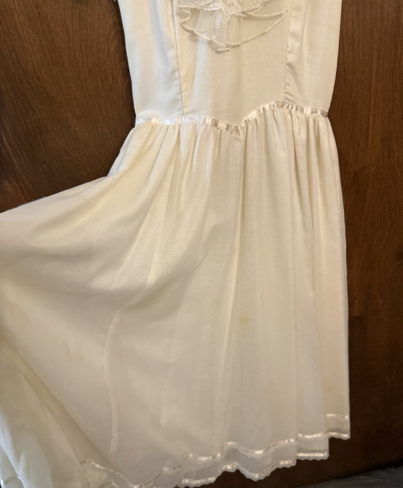 Vintage Gunne Sax by Jessica Cream Lace Maxi Dress Ruffle Prairie 1970s