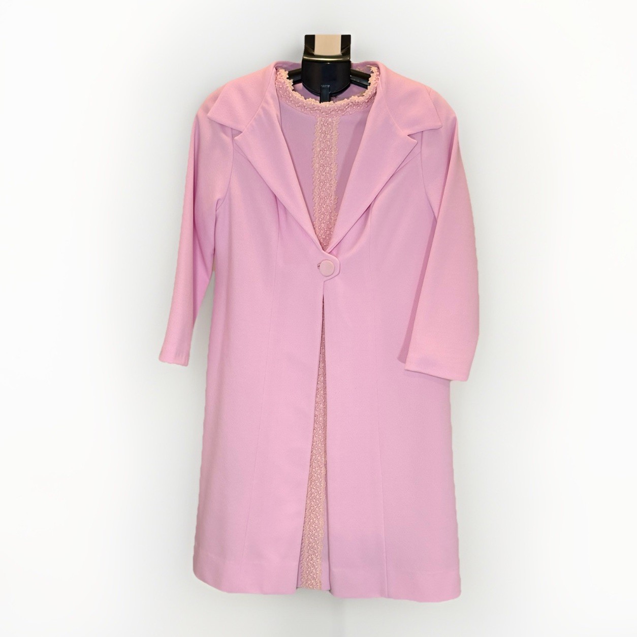 Vintage 1960s Alfred Werber Pink Coat Dress Set No Size Tag