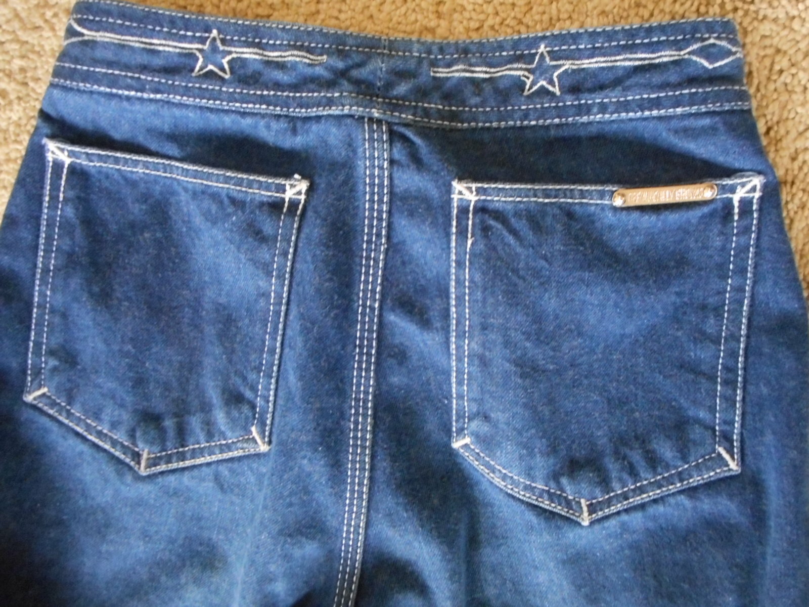 Vintage 1970’s Jeans Organically Grown size -0 waist 22″ Star Waist Band 2XS