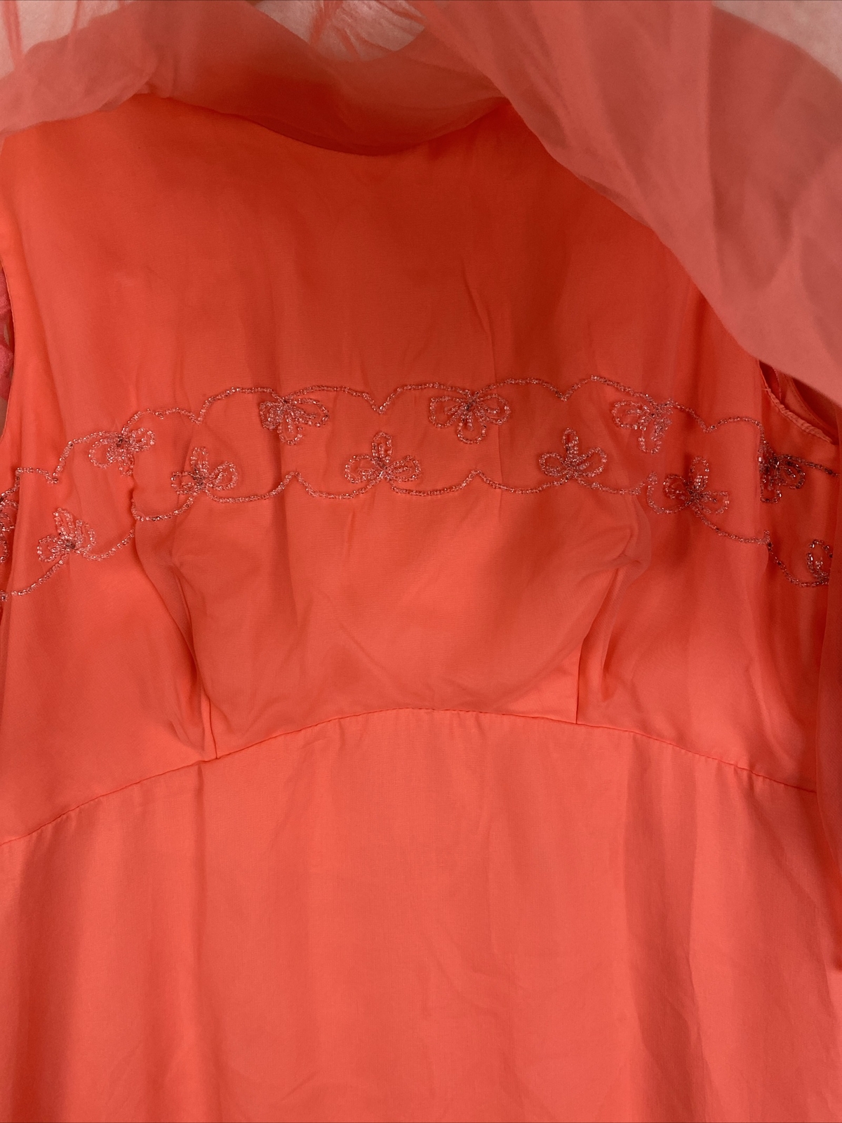 70s Chiffon Cape Dress with Rhine Stone Embellishment / Boho Hippie Goddess USA