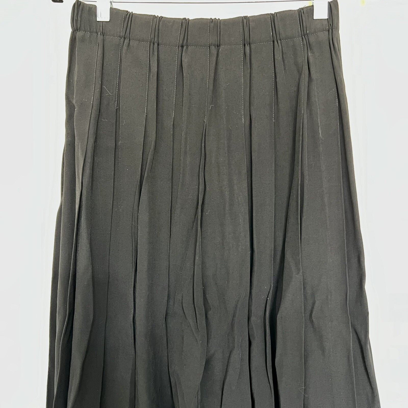 Jennifer Reed Concept Women Size Medium Solid Black Pleated Skirt A Line Modest
