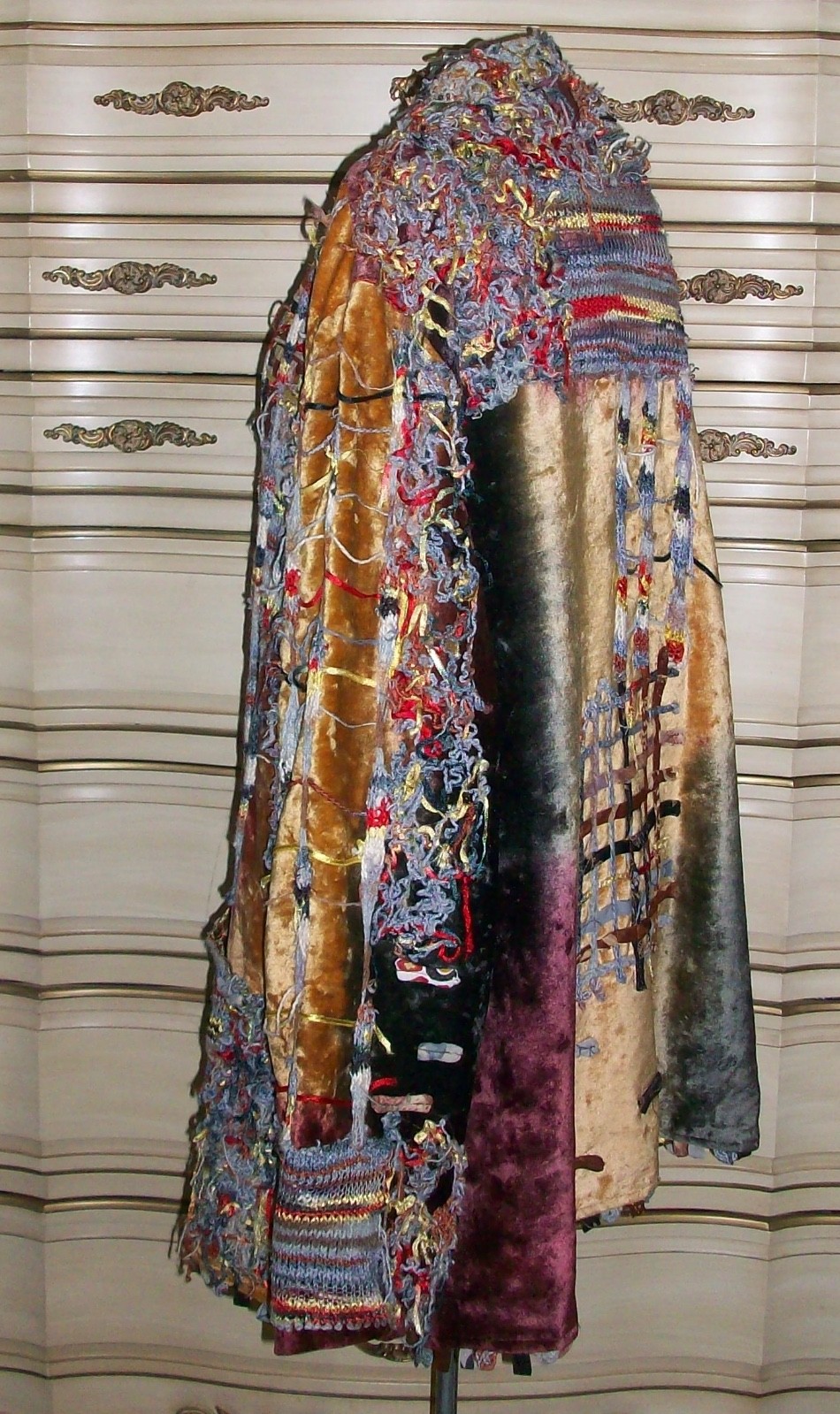 Vintage Designer SANDY STARKMAN Women’s Boho Mixed Media Cotton Rayon Jacket XL