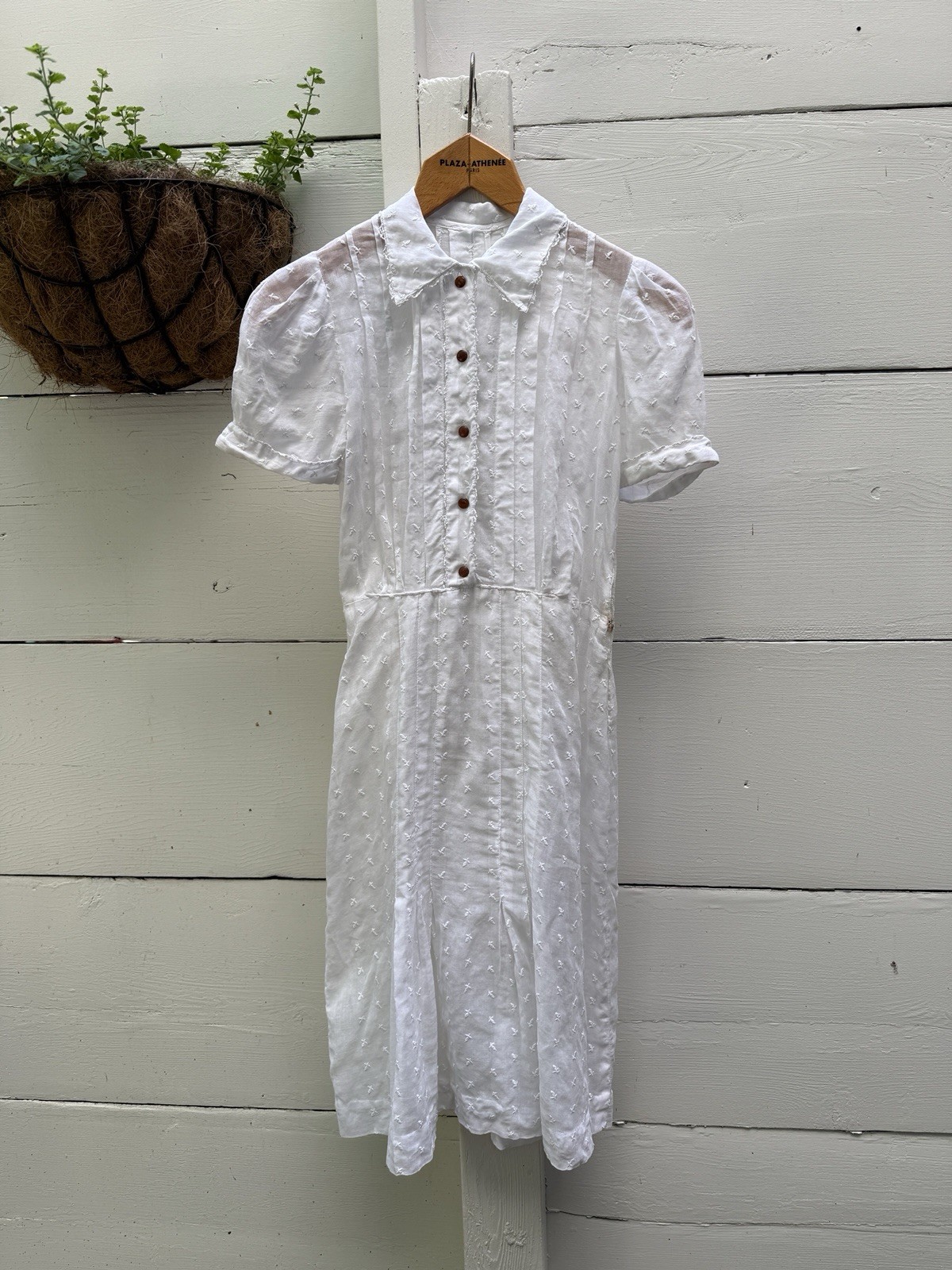 1930s Cotton Day Dress Short Sleeve | XS-S |