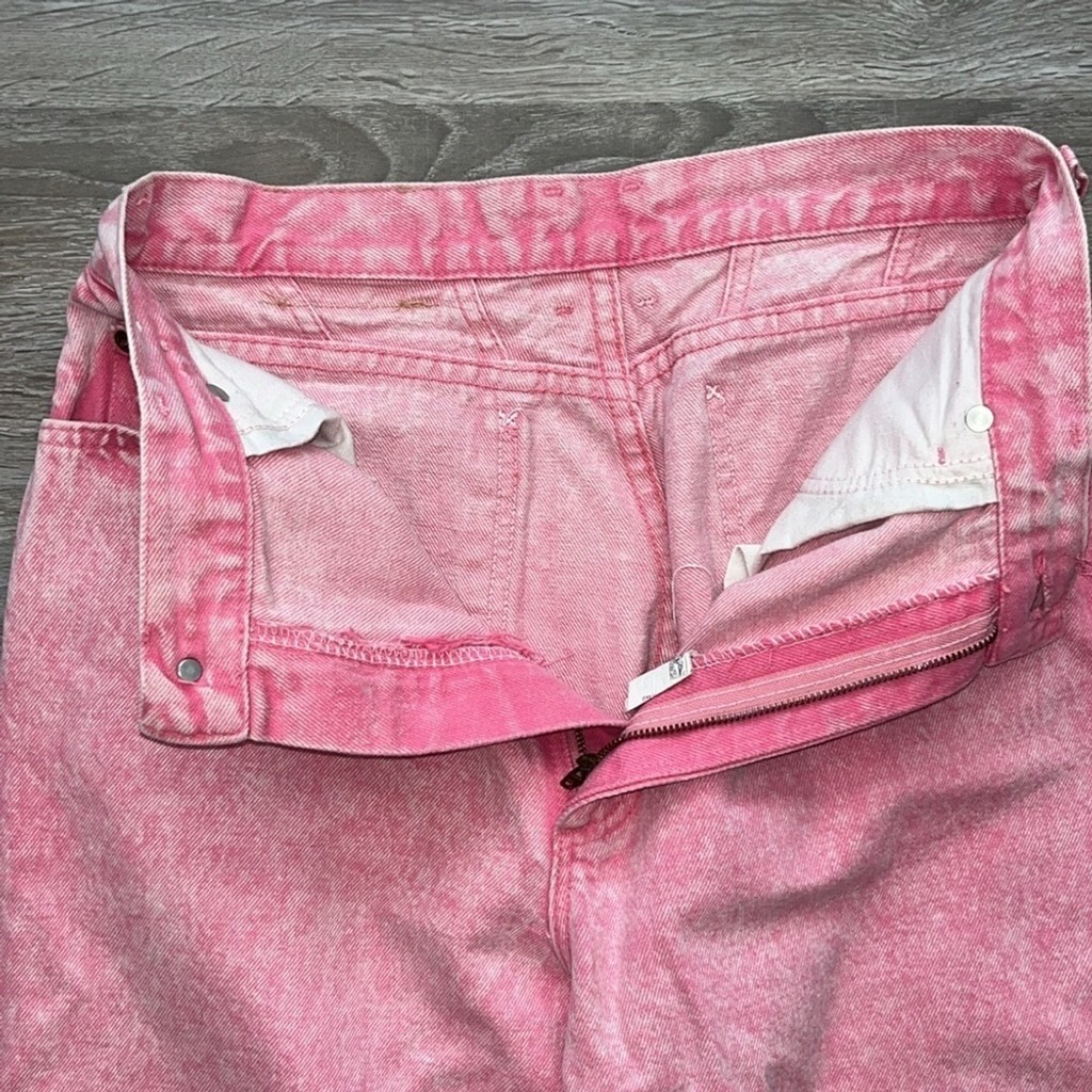 Vintage PINK stone wash/acid wash high waist LEE jeans 80s western Barbie 13 Med