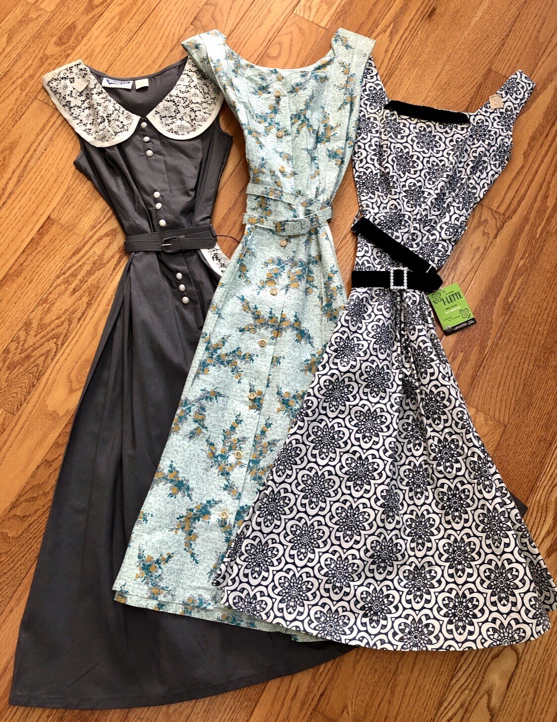 VTG 1940s-50s „SUE SHERRY” Die-Cut EYELET Graphic SUNDRESS *DEADSTOCK w/TAGS XXS