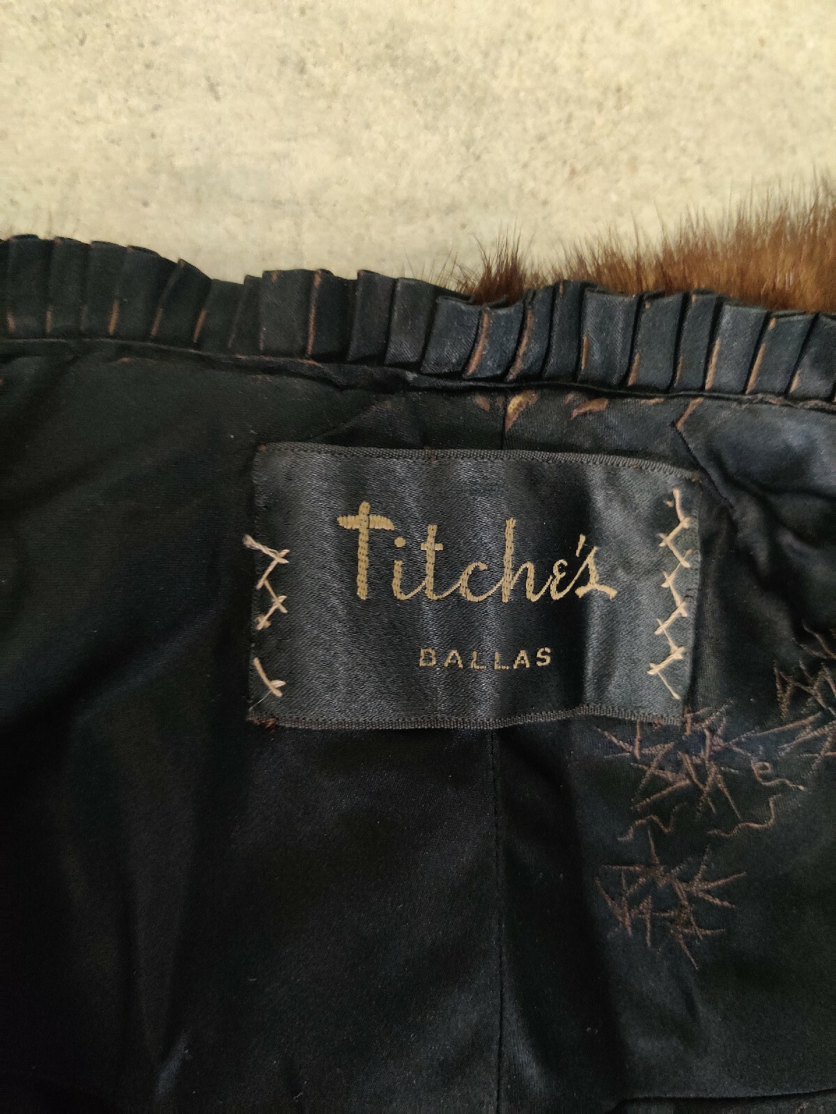 Vtg Genuine Fur Mink Stole Reddish Brown Wrap Coat Cape Shawl Titches Dallas