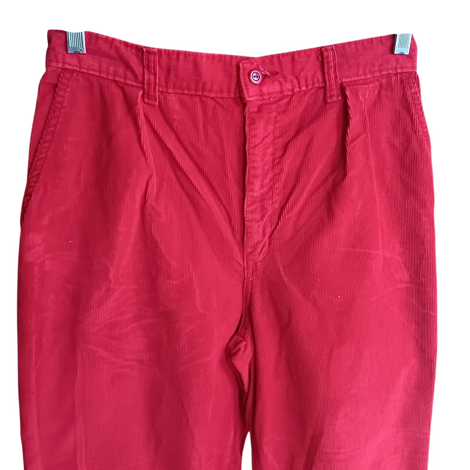 29×32 Corduroy Preppy Pants Vintage 80’s Britannia Cherry Red High Waist