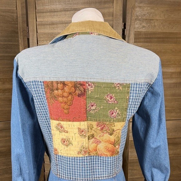 PG Collections Ginger Bort Denim Patchwork Maxi Dress & Jacket Set Womens 10