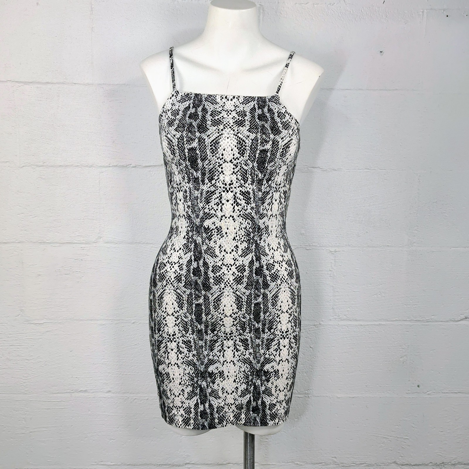 Formula X Vintage 90’s White Snake Print Club Mini Dress Size 1 XS