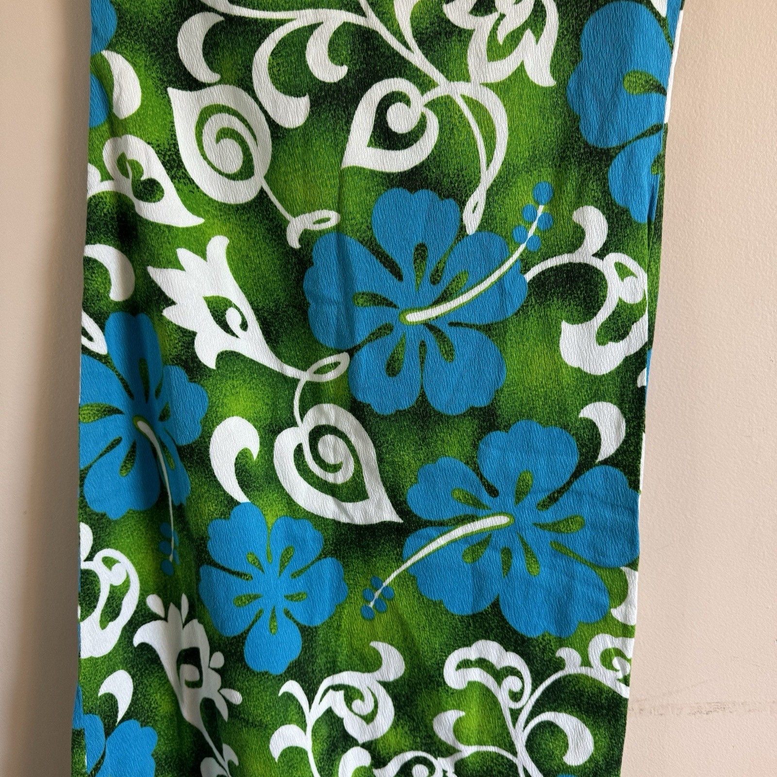 Vogue Paris Original Vintage Hawaiian Handmade One Shoulder Dress Designer