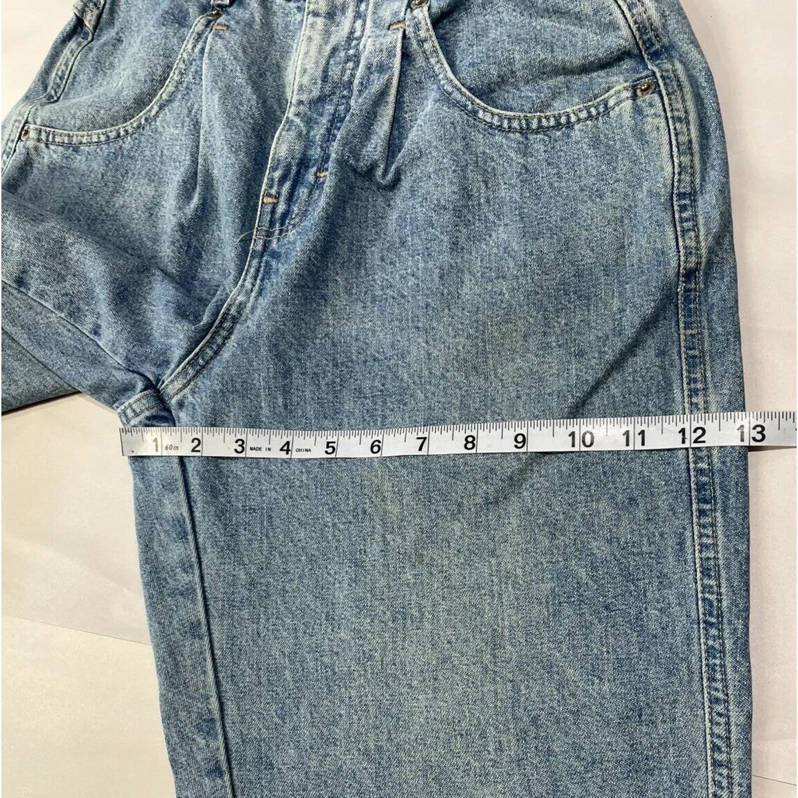 VTG 80s BRITTANIA Jeans Denim Petite SZ 5 High Waist Baggy Tapered ( See Flaws