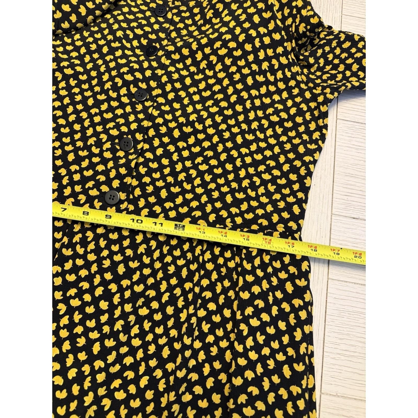 Georgio Armani Silk Blend VTG Black Gold Midi Dress Button Accents Italian Sz 38