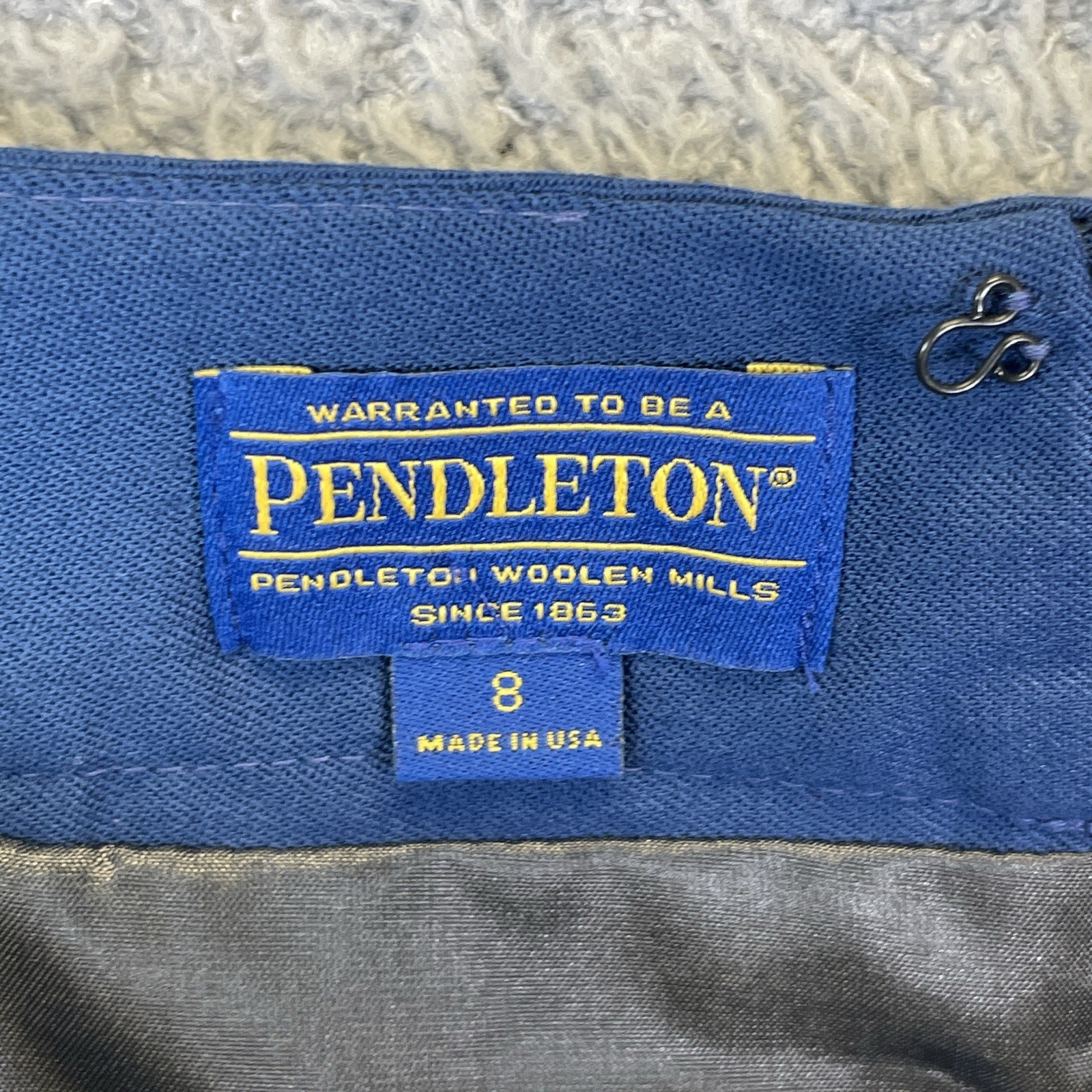 Vintage Pendleton Womens Navy Virgin Wool Skirt Suit Set Size 8 Academia NWT