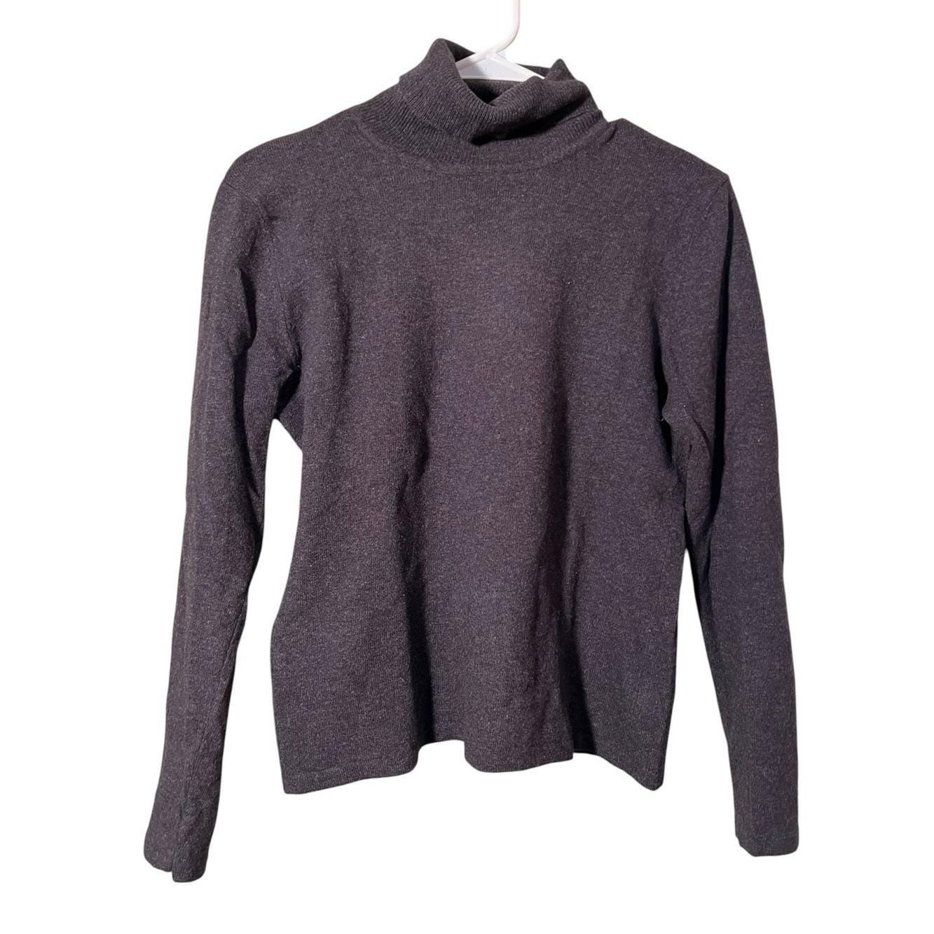 Vintage Lauren Ralph Lauren Turtleneck Sweater Dark Charcoal Gray Long Sleeve