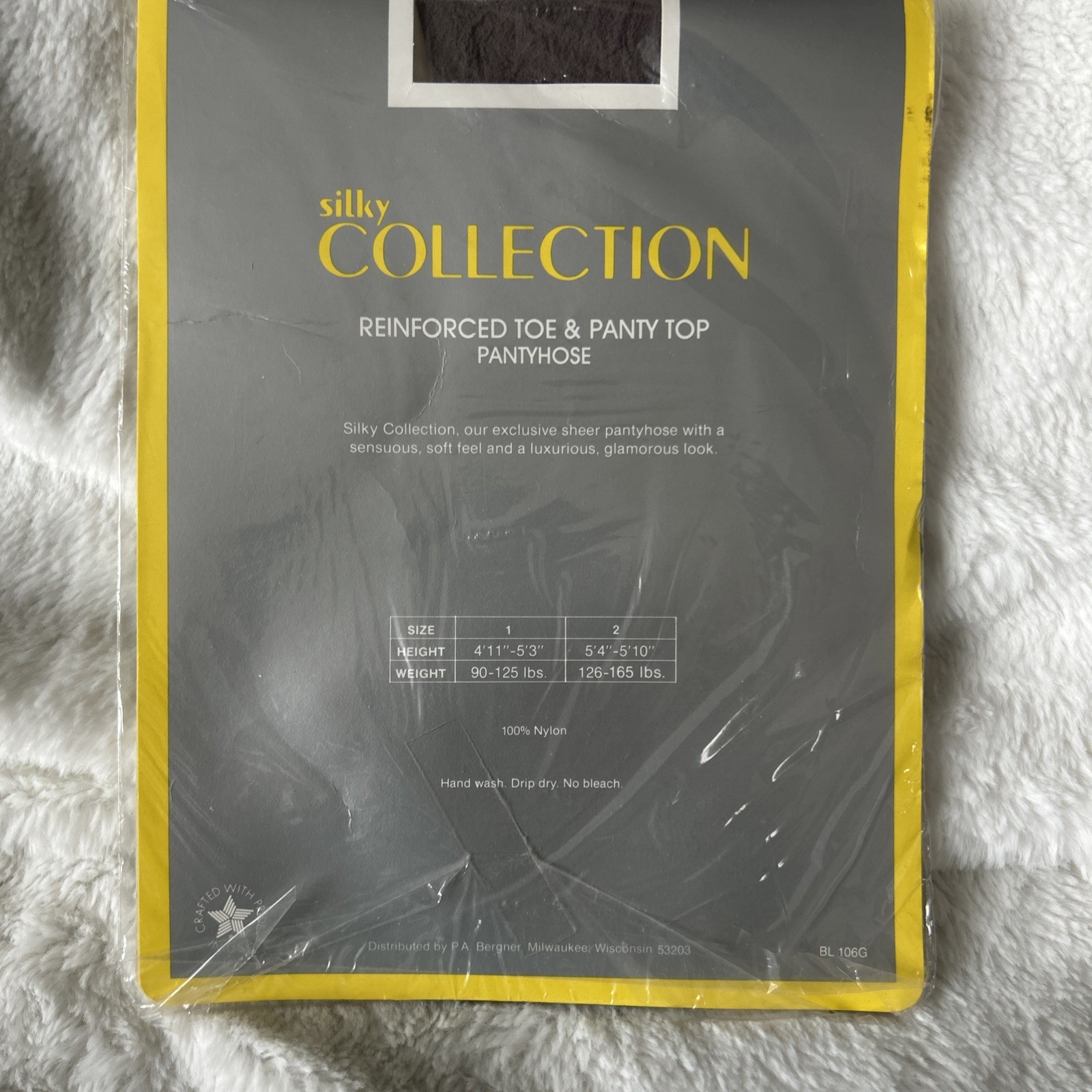Vintage P A Bergner Milwaukee 1970’s silky Collection pantyhose Grey Mist size 1