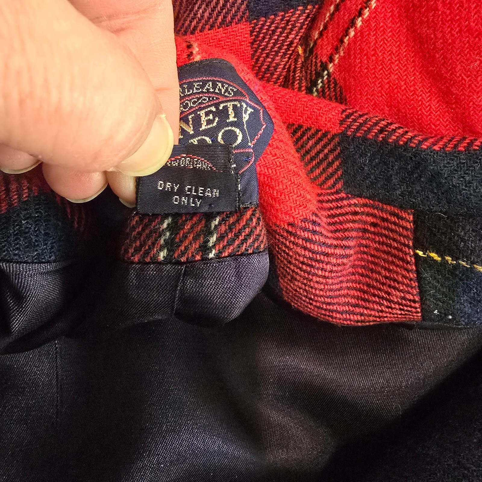 Vintage Kenneth Gordon USA Made Red Tartan Plaid 100% Wool Blazer Jacket Size 10