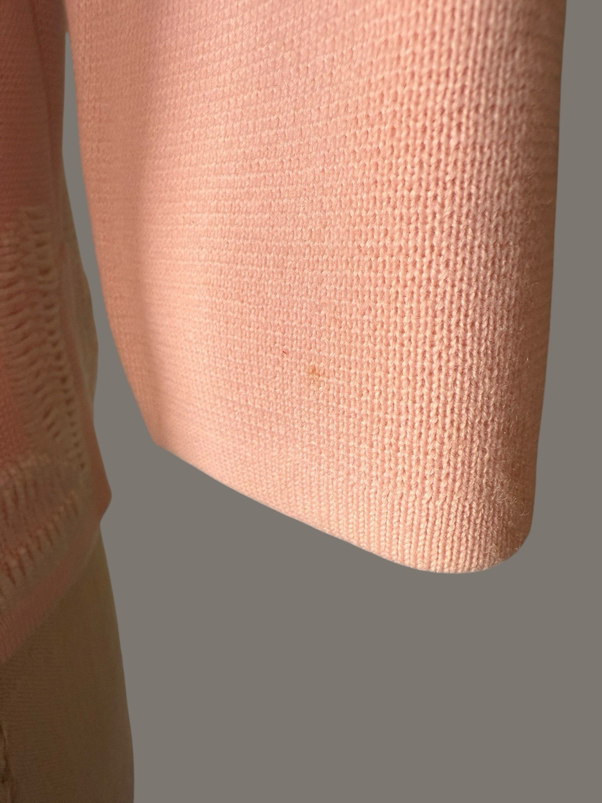 Vintage 1960s PINK Dorce for LeRoy 100% Wool Knit Open Cardigan Beaded Sweater