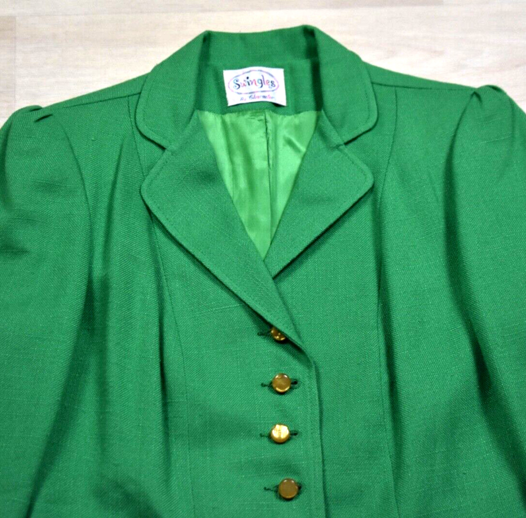 60s Swingles Blazer Suit Jacket Career Preppy Academia Old Money VTG 1960s Green