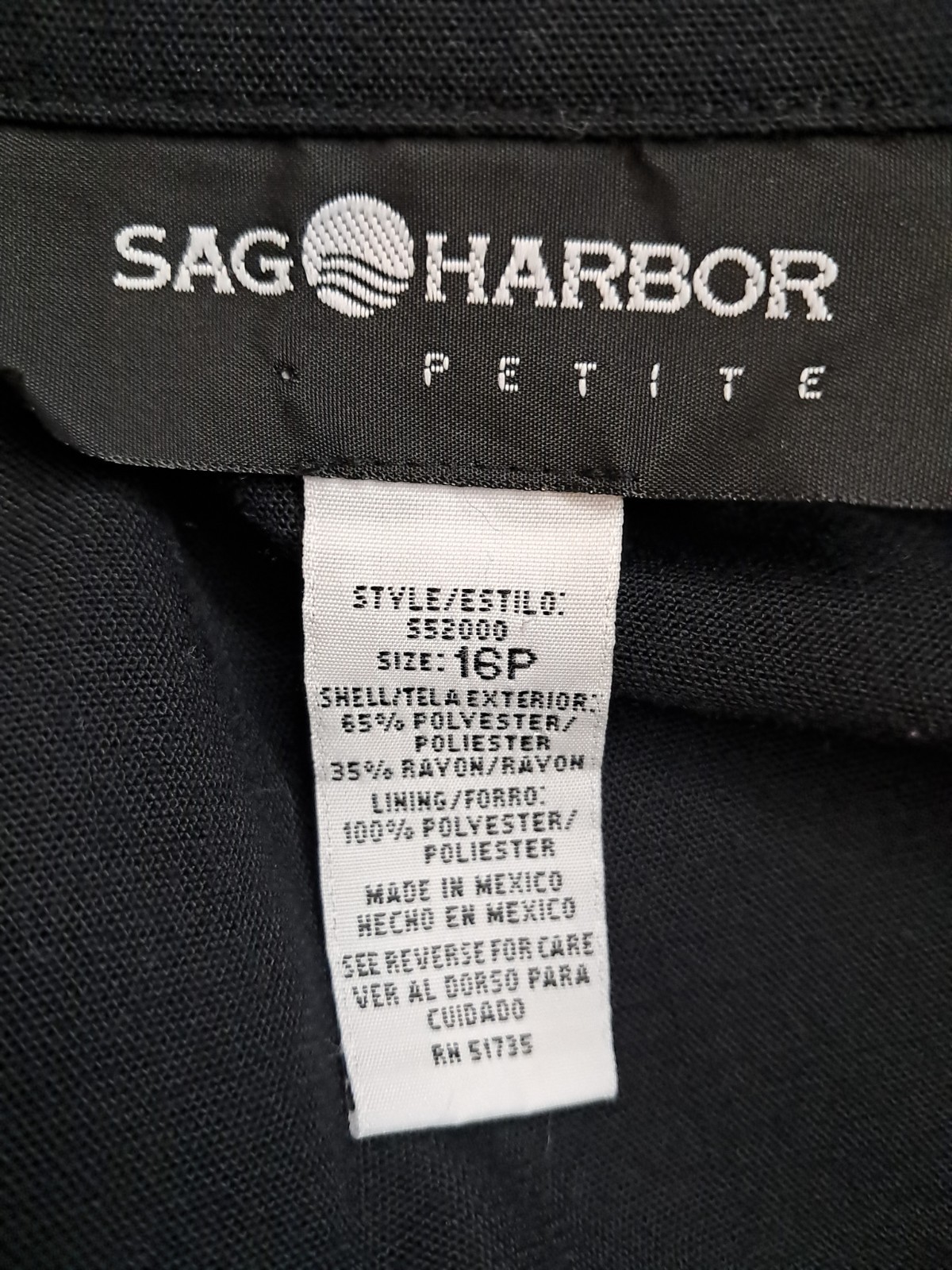 Vtg 80s/90s Sag Harbor Black Sigle Breasted Blazer