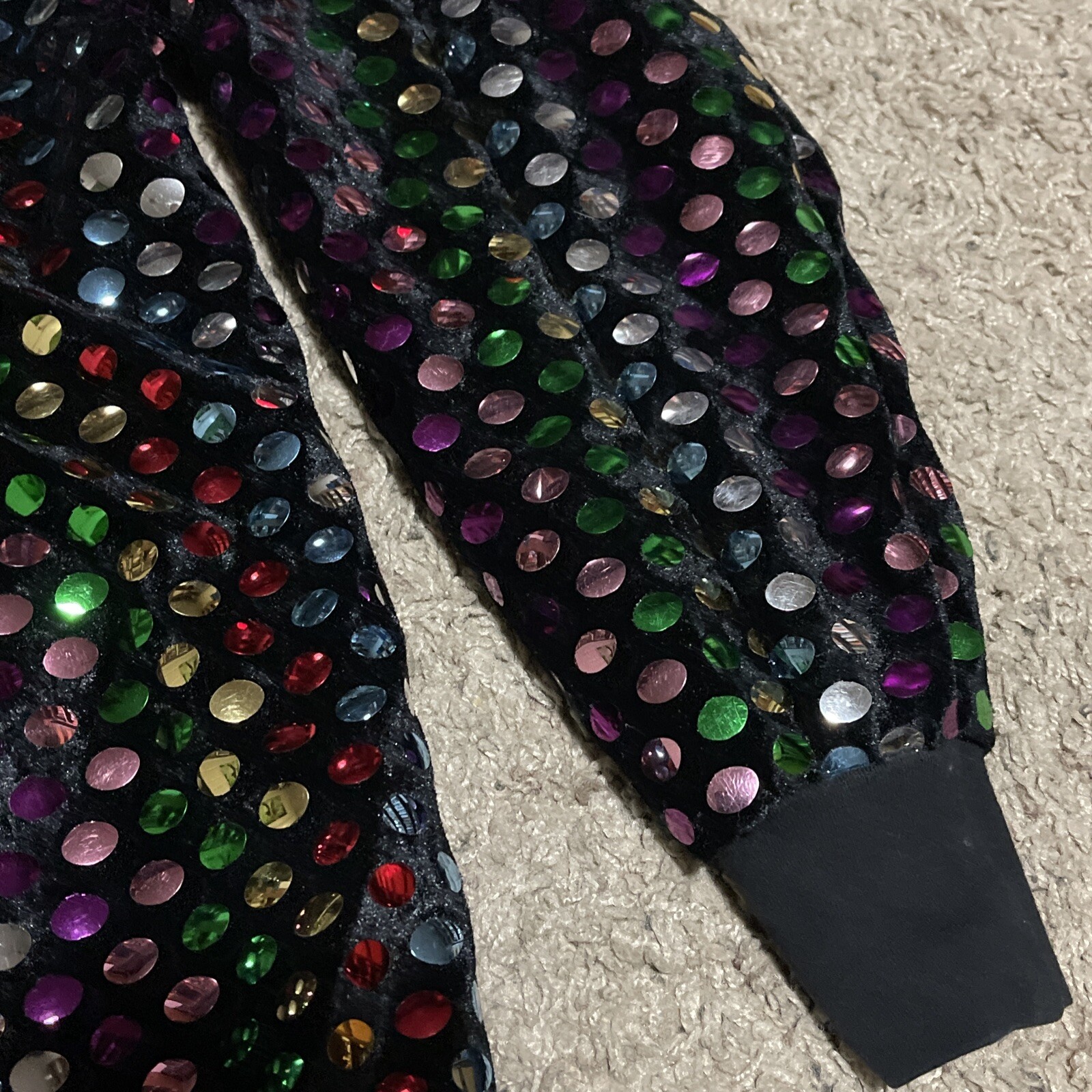 Vintage Velvet Sequin Bomber Disco Dance Jacket Size Small 70s 80s 90s