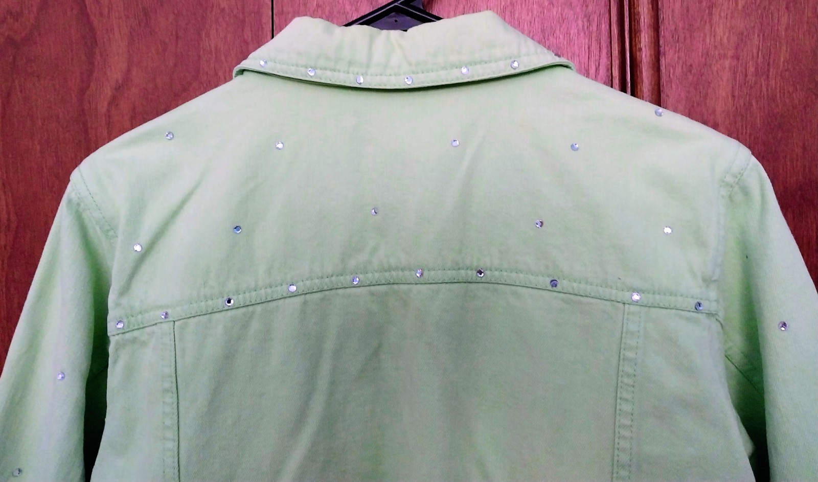 Vintage Green Jacket,”Quaker Factory”Size Medium,Two Chest Pockets,Elastic Waist