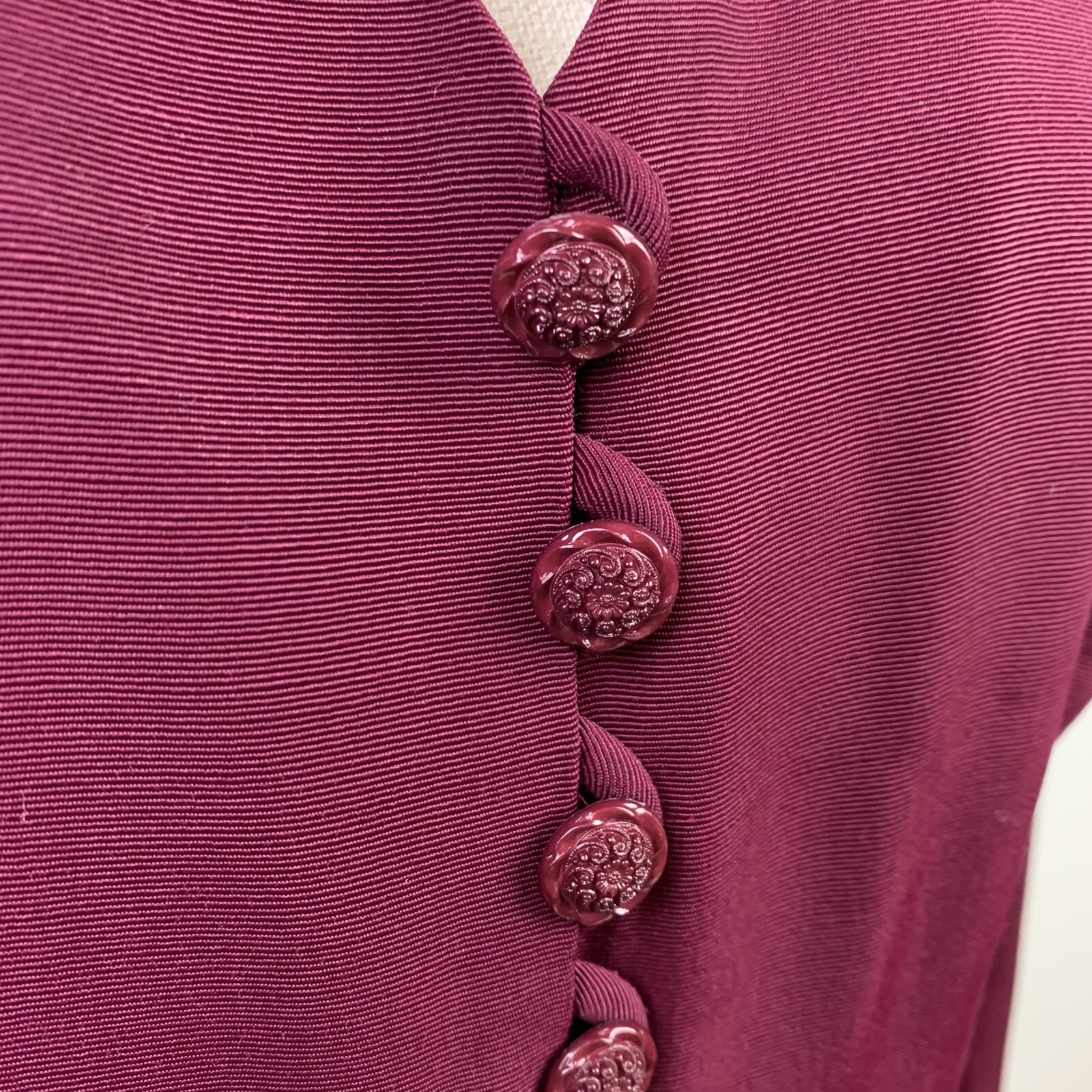 Vintage Blondie And Me 2 piece outfit Suit skirt burgundy Victorian Button Lace